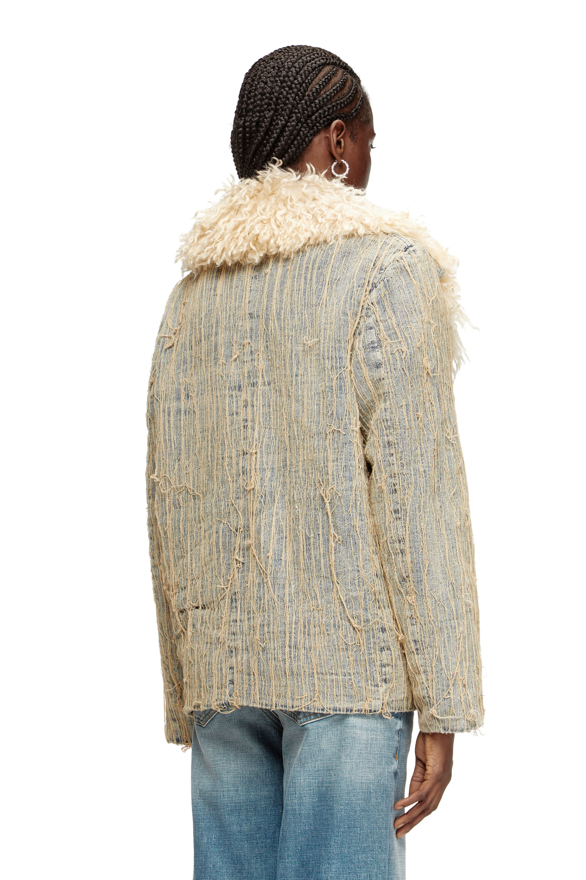 Diesel - DE-ACONIC-S, Woman's Jacket in floating-thread jacquard denim in Medium blue - 5