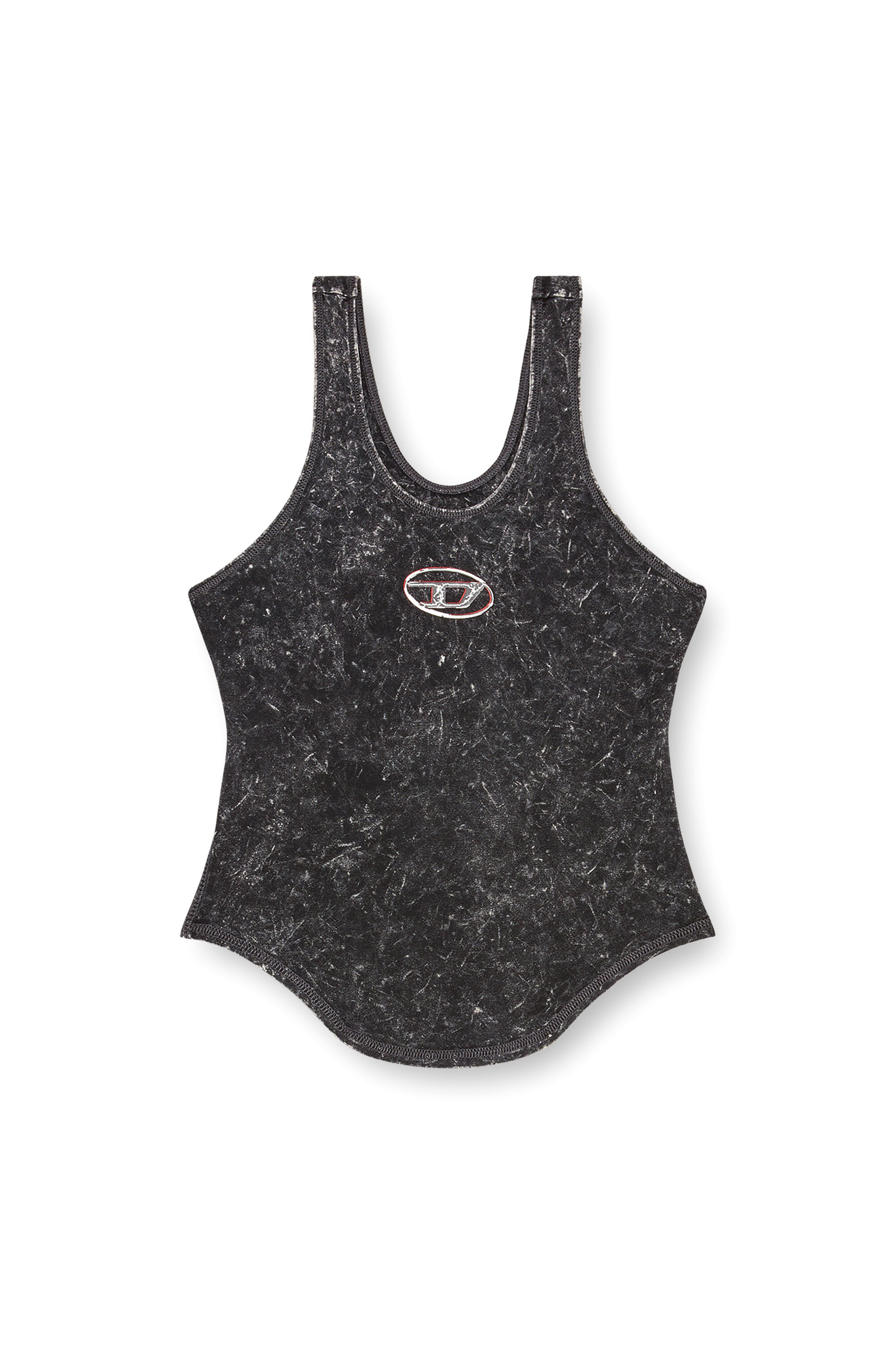 Diesel - T-AVENA-P1, Woman's Open-back top with marbled effect in Black - 2
