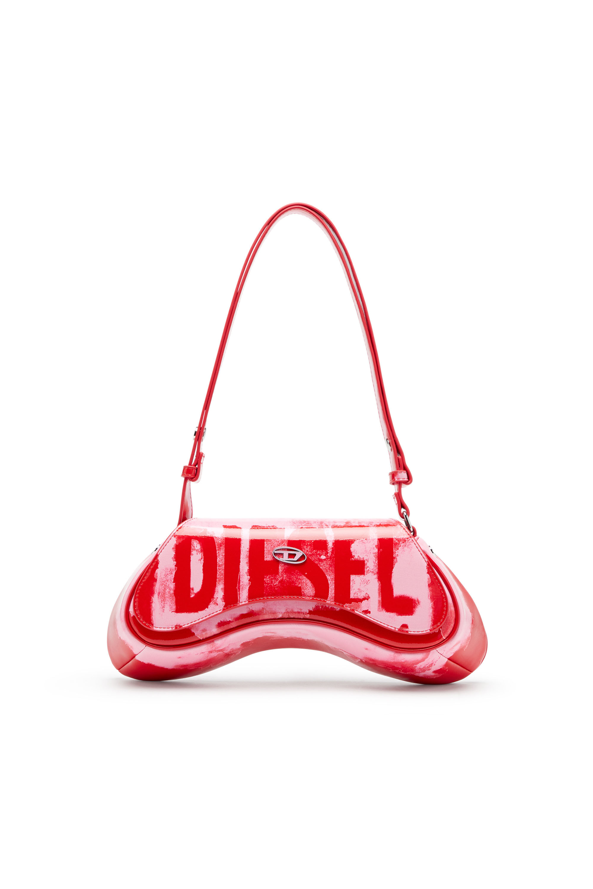 Women s Play Shoulder bag in printed glossy PU Multicolor Diesel