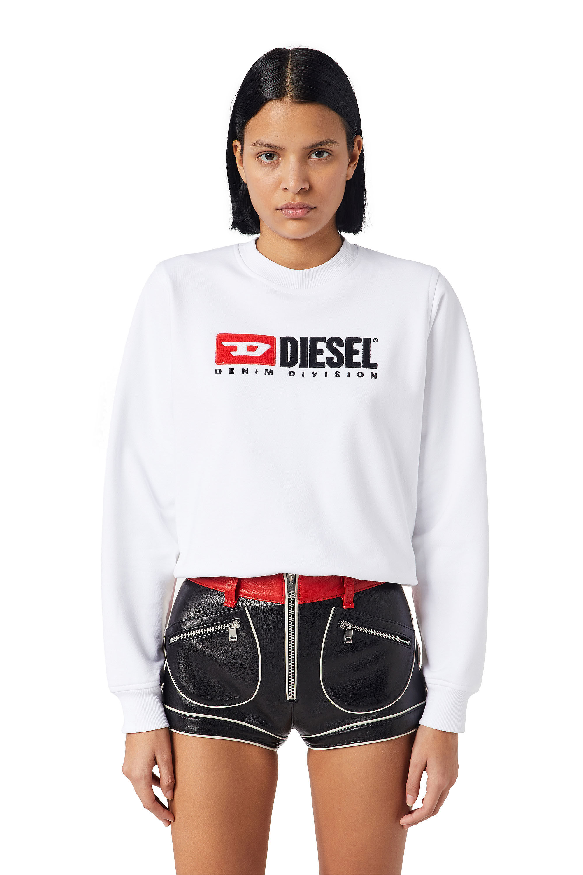 Diesel - F-REGGY-DIV, Woman's Denim Division sweatshirt in White - 3