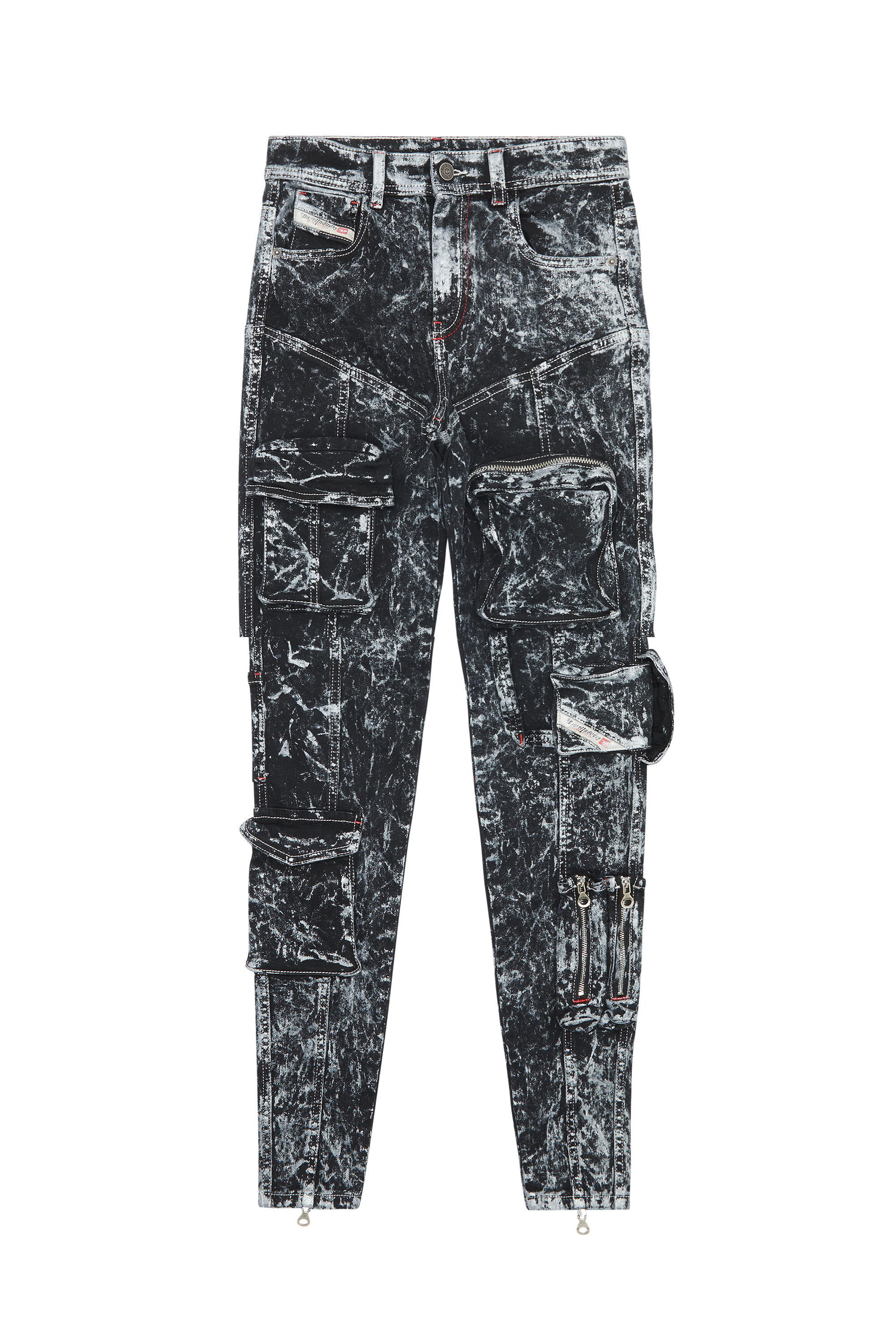 Diesel - Skinny Jeans 1984 Slandy-High 0EMAZ Mujer, Negro/Gris oscuro - 2