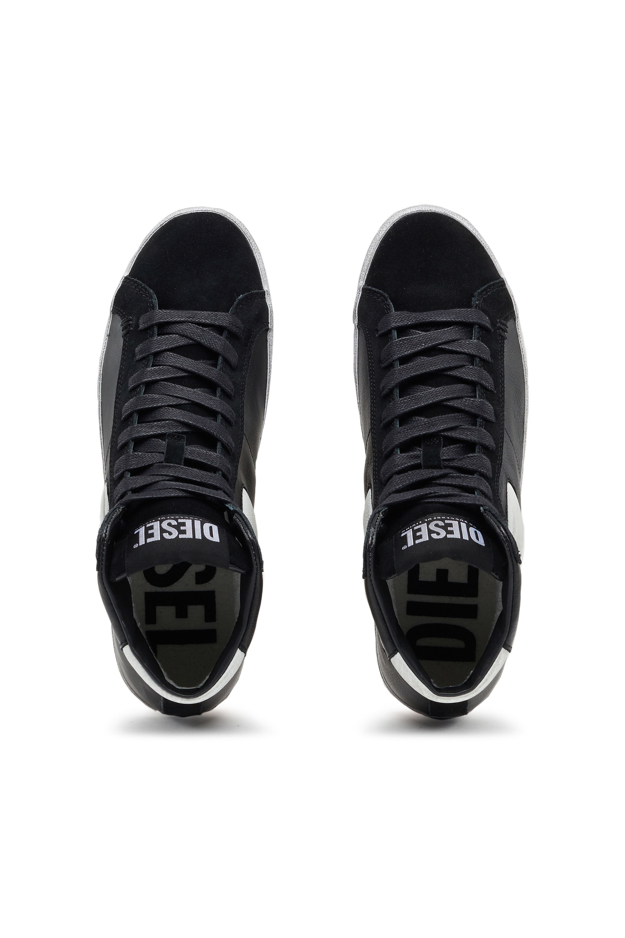 Women s High top leather sneakers with D logo Diesel