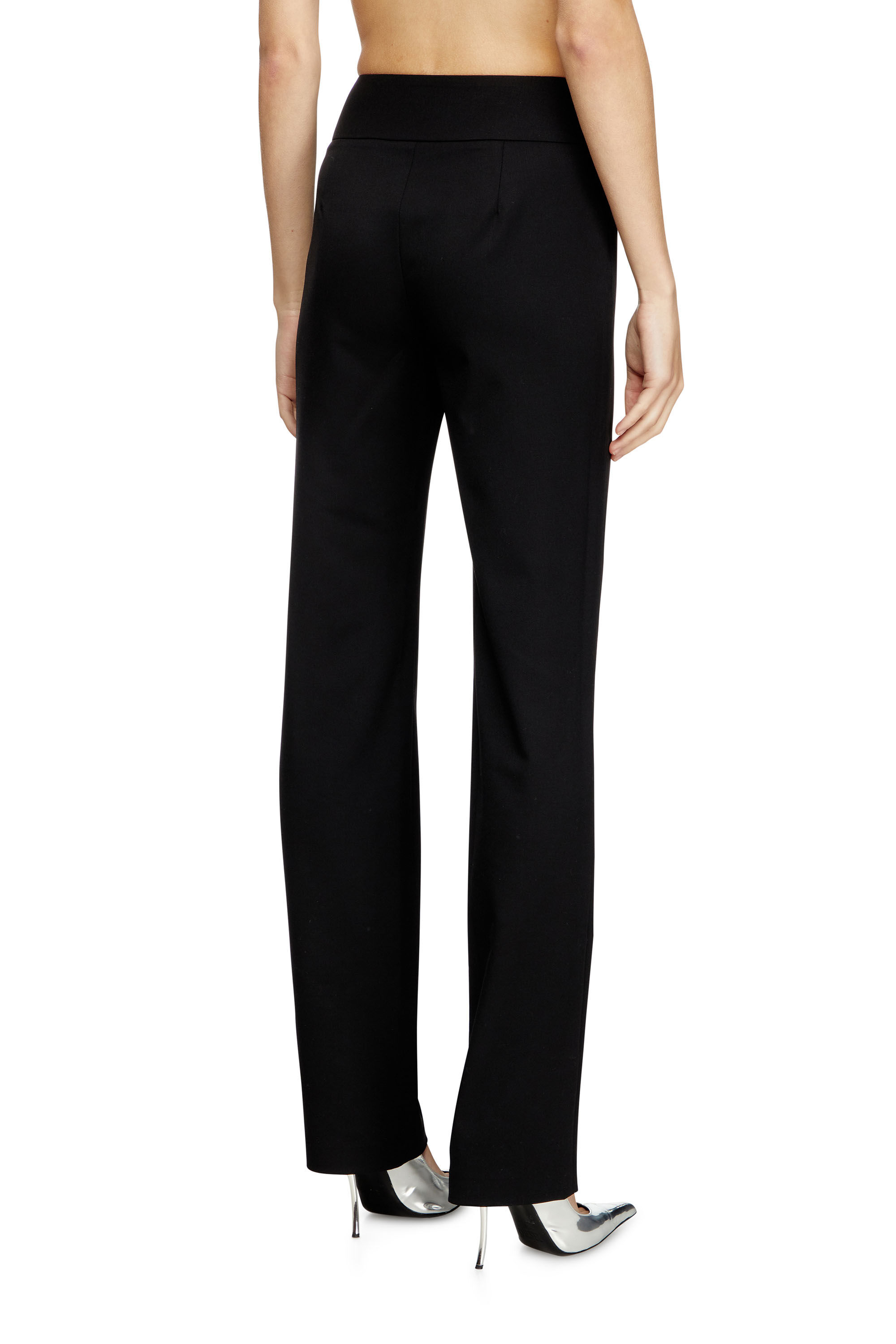 Diesel - P-ERSY, Woman's High waisted wool twill pants in Black - 5