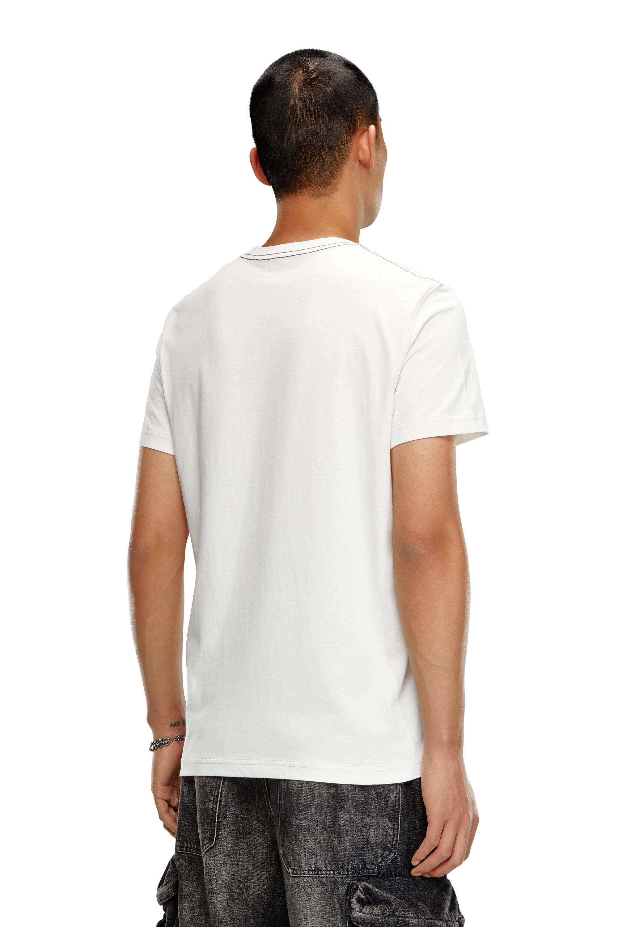 Men's T-shirt with blurry For Successful Living print | White | Diesel