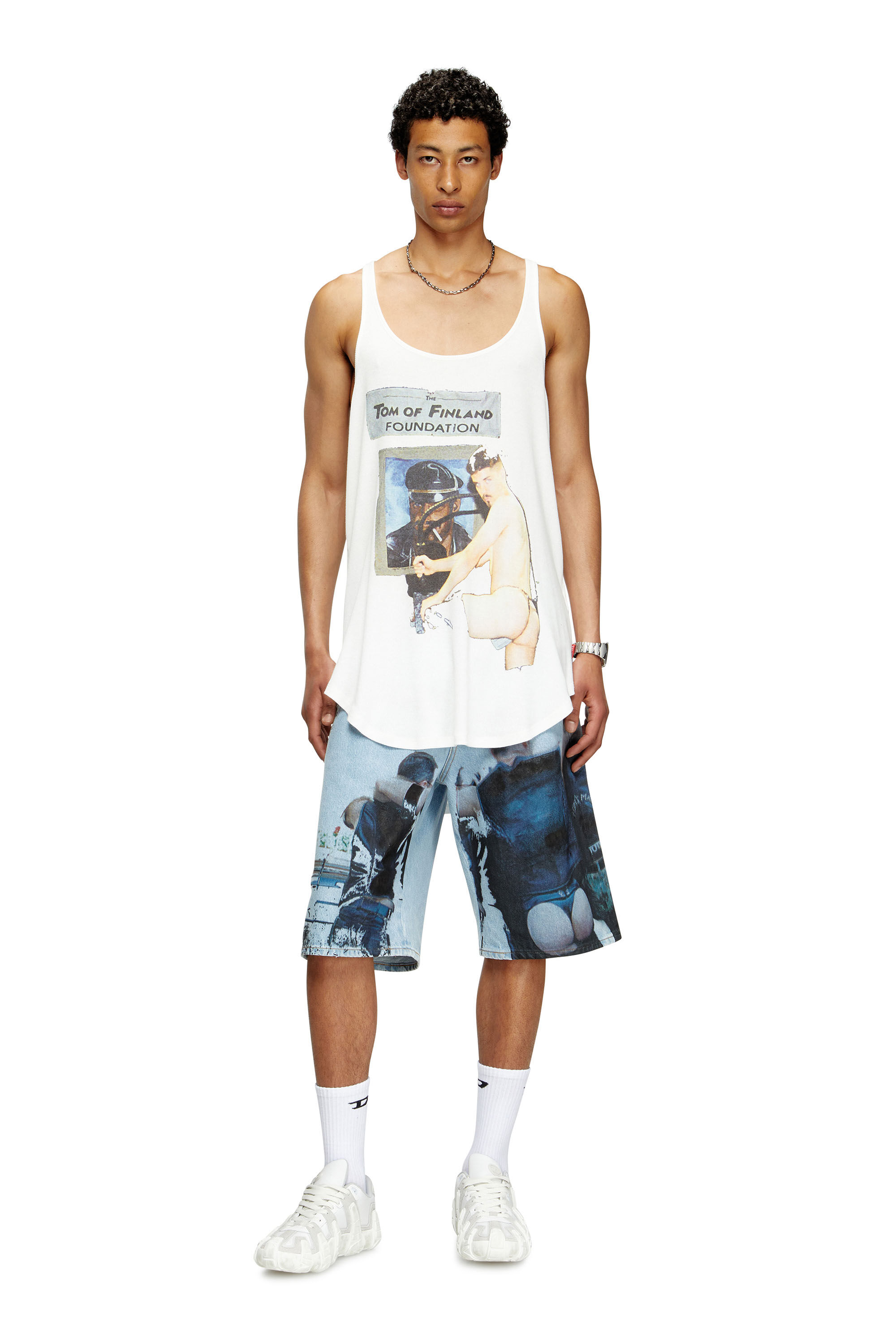 Diesel - PR-T-SHANRY-TOM25, Camiseta de tirantes con estampado gráfico Unisex in Blanco - 1