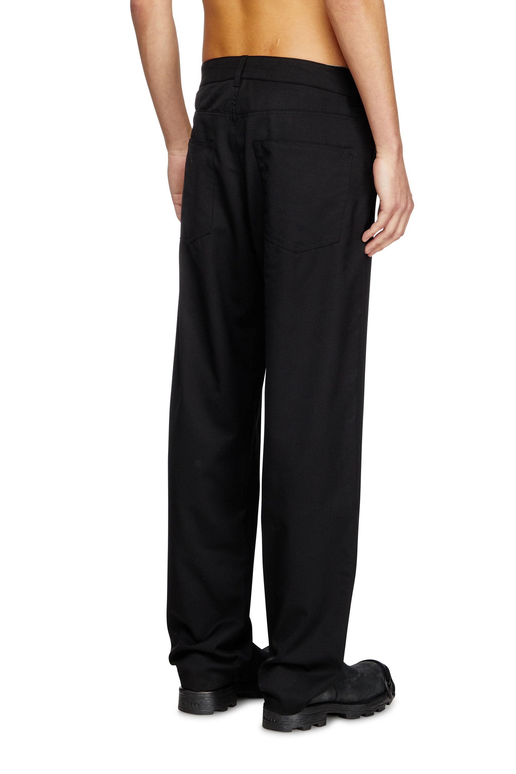 福袋・半額ポスター - クリーニング屋さん専用の通 pants blend Wool Men's with Diesel | Black | waistband buckle D パンツ