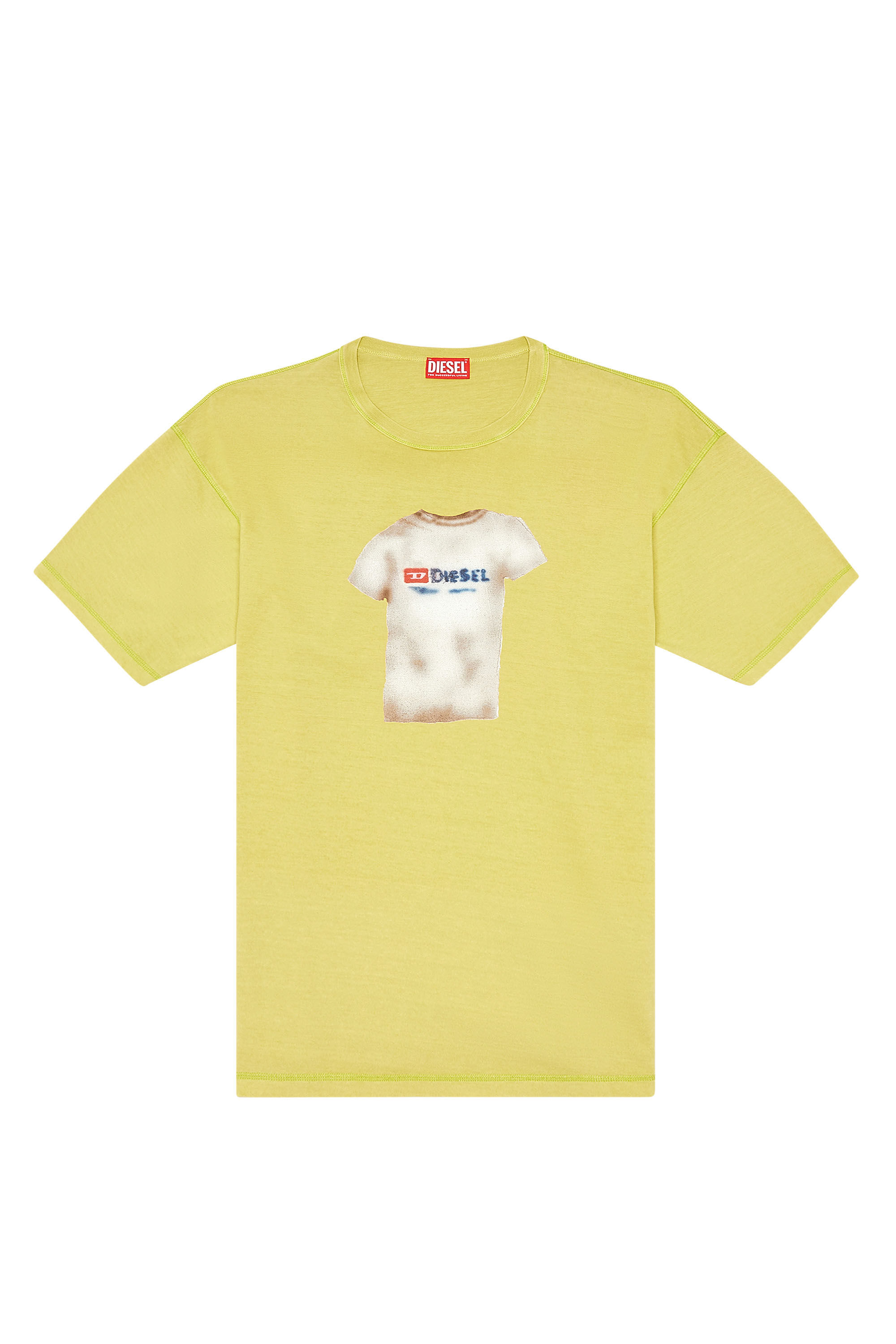 Diesel - T-BOXT-N12, Camiseta con estampado de aerografía Hombre in Amarillo - 1