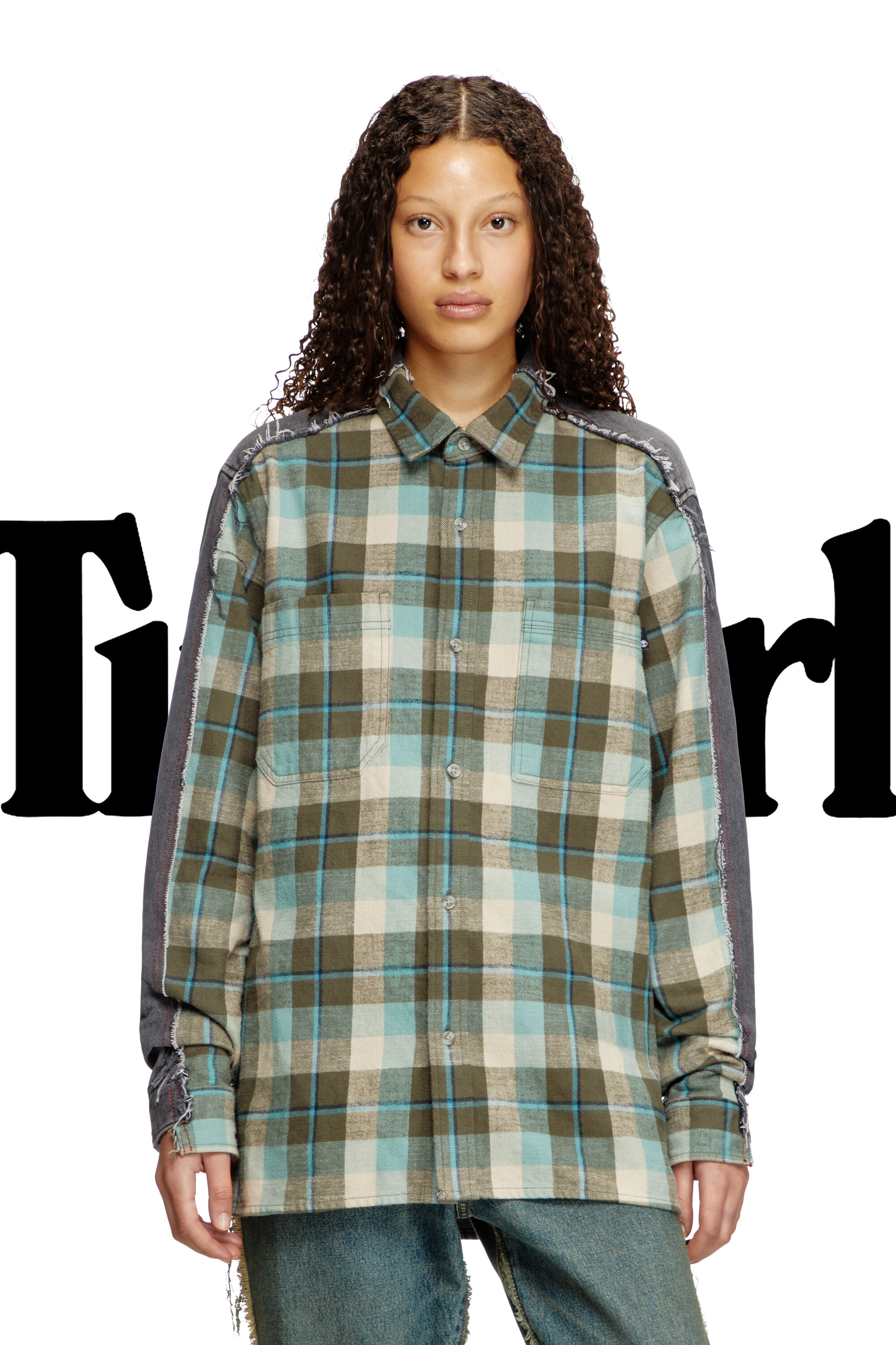 Diesel - Shirt Dieseloves 2B, Camisa de denim y diseño de cuadros Unisex in Multicolor - 6