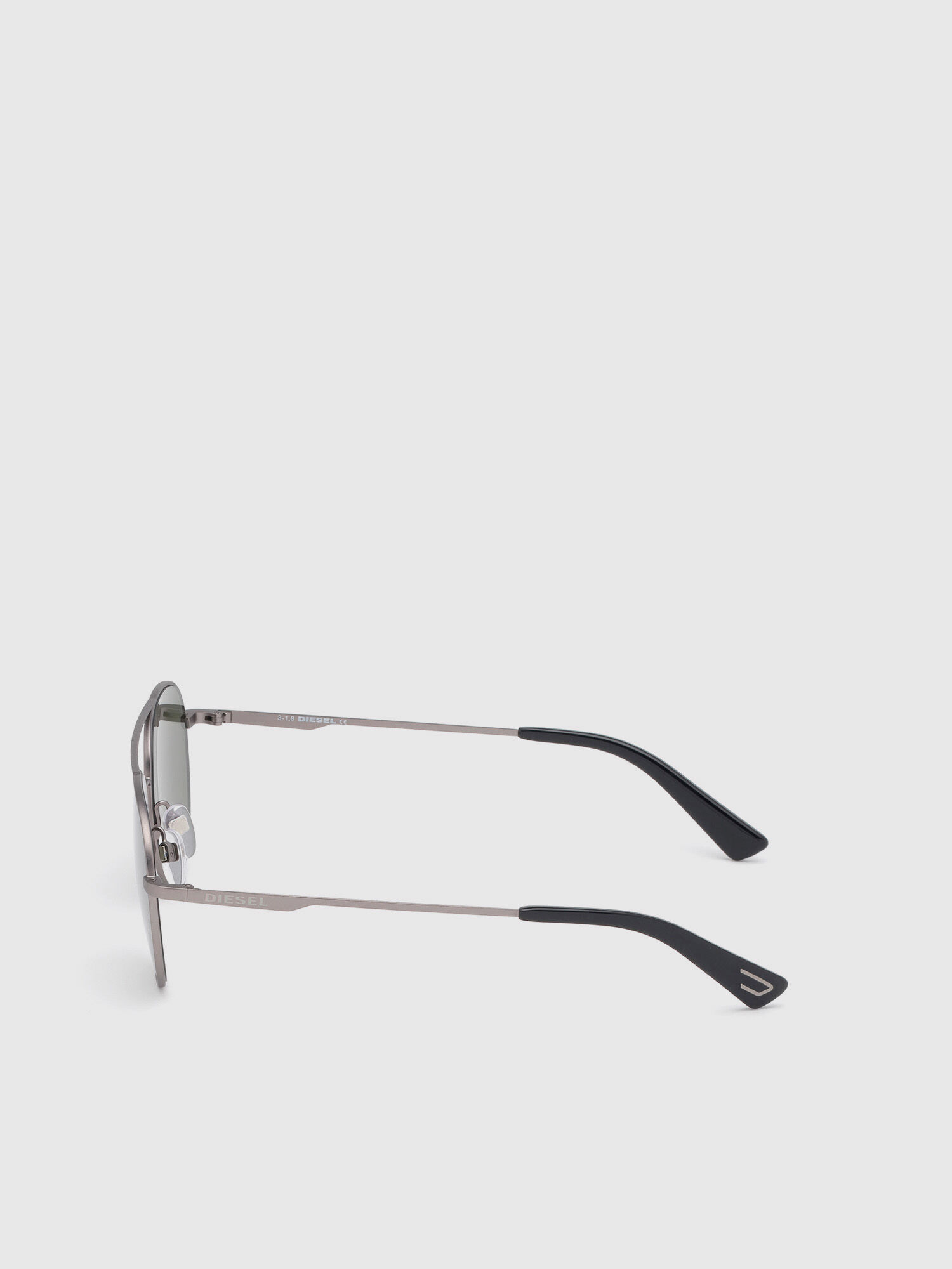 Diesel - DL0286, Unisex's Rounded sunglasses in metal in Dark Beige - 3