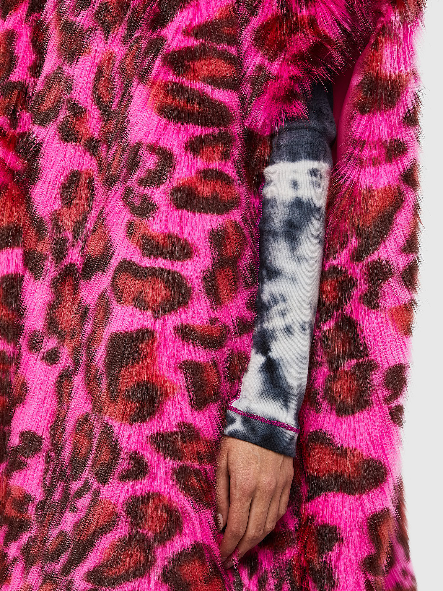  Fattyeery Fashion Pink Purple Leopard Jacket for Women