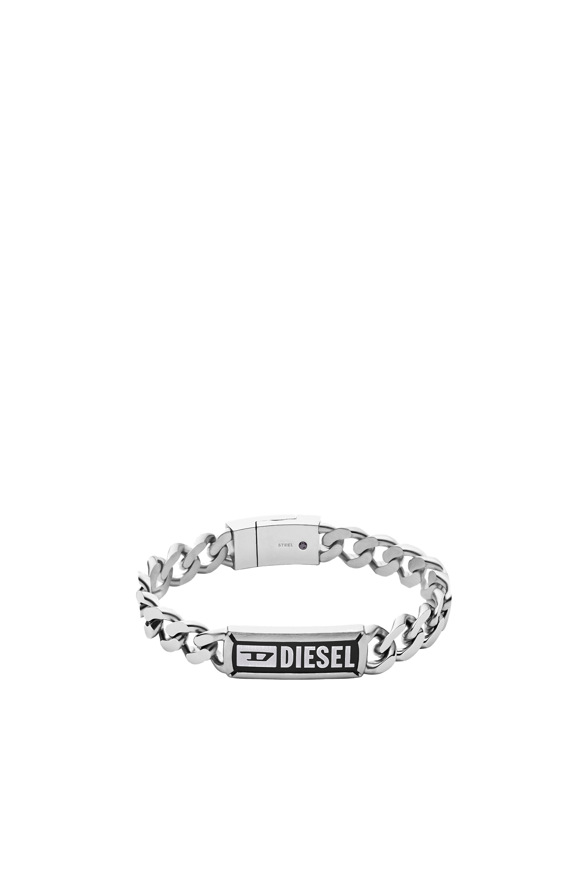 Diesel - DX1243, Pulsera de cadena en acero inoxidable con placa identificativa Hombre in Plateado - 1