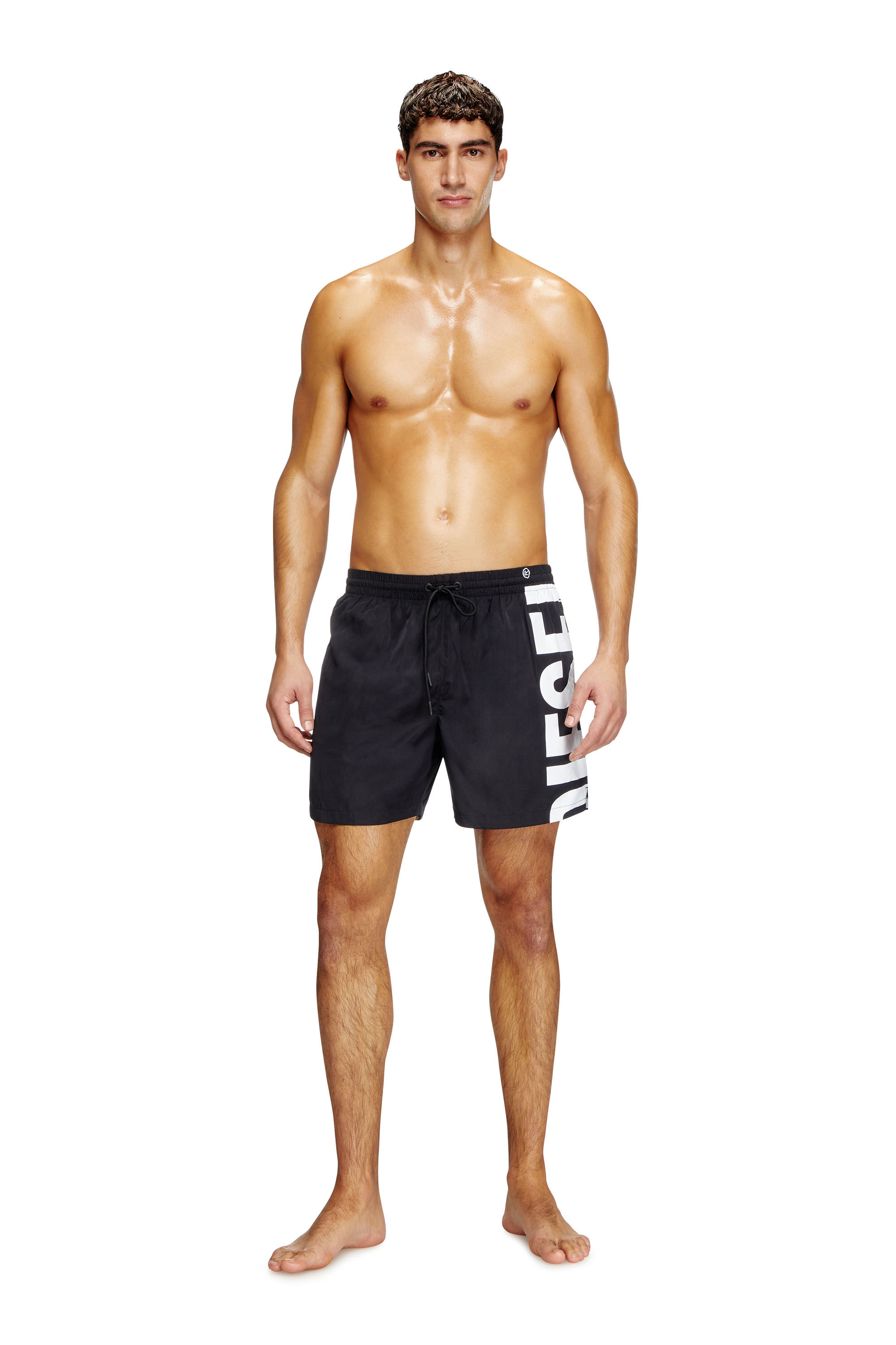 Men's Mid-length swim shorts with maxi logo | Multicolor