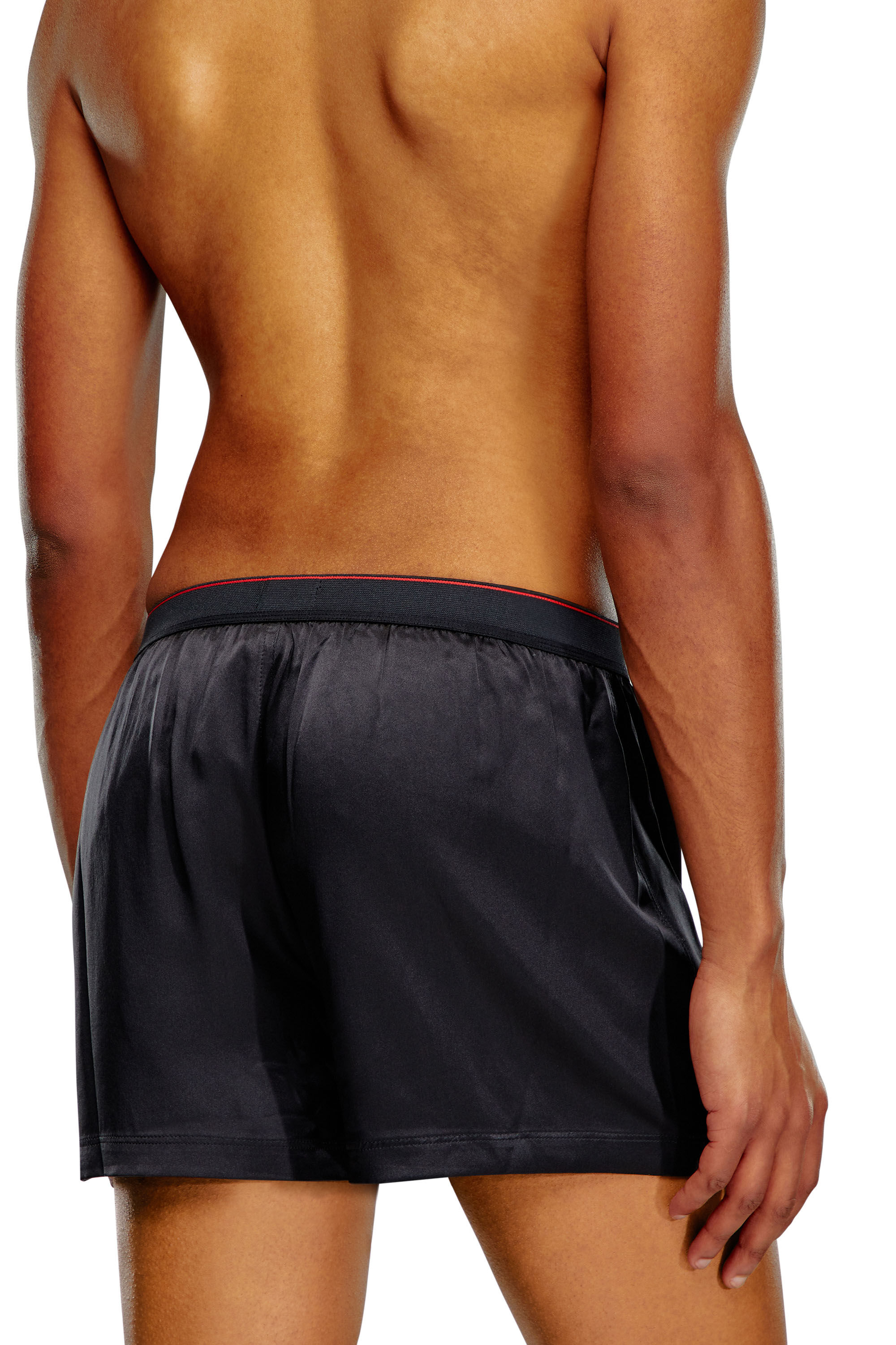 Diesel - UUBX-STARK-EL, Unisex's Silk boxers with logo waist in Black - 4