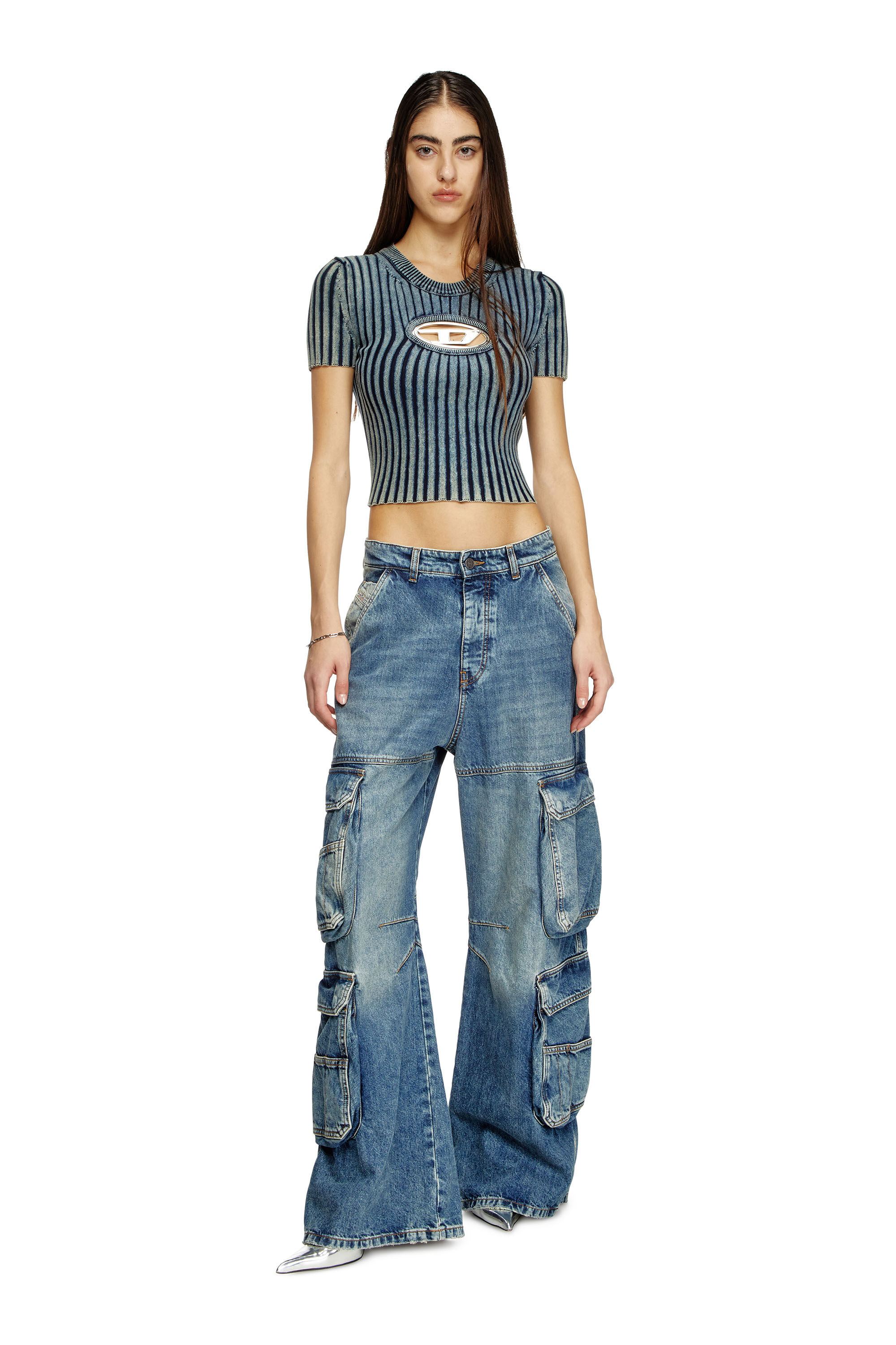 Women's Top with D plaque | Blue | Diesel