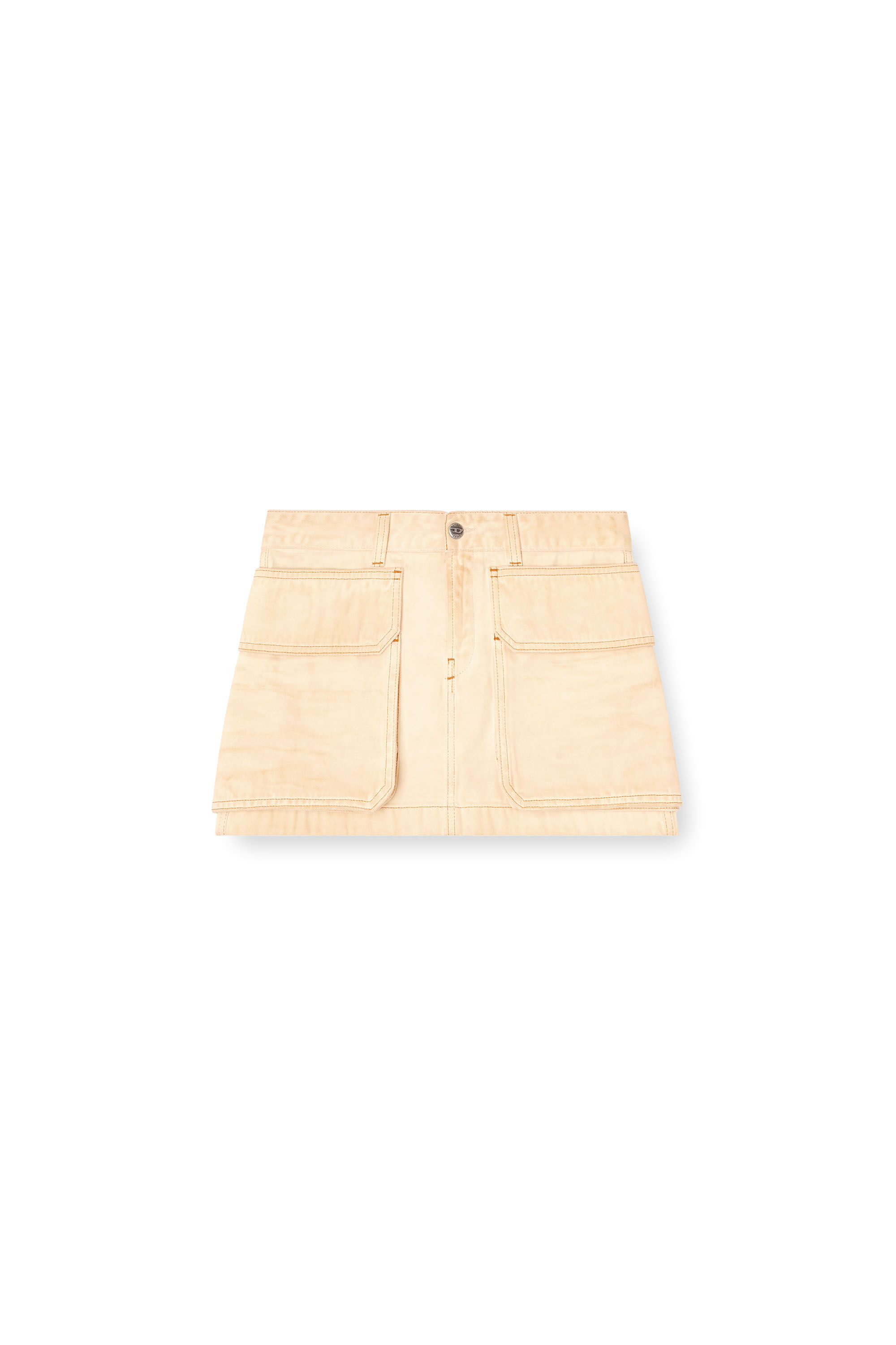 Women's Mini skirt in batavia-weave denim | Beige | Diesel