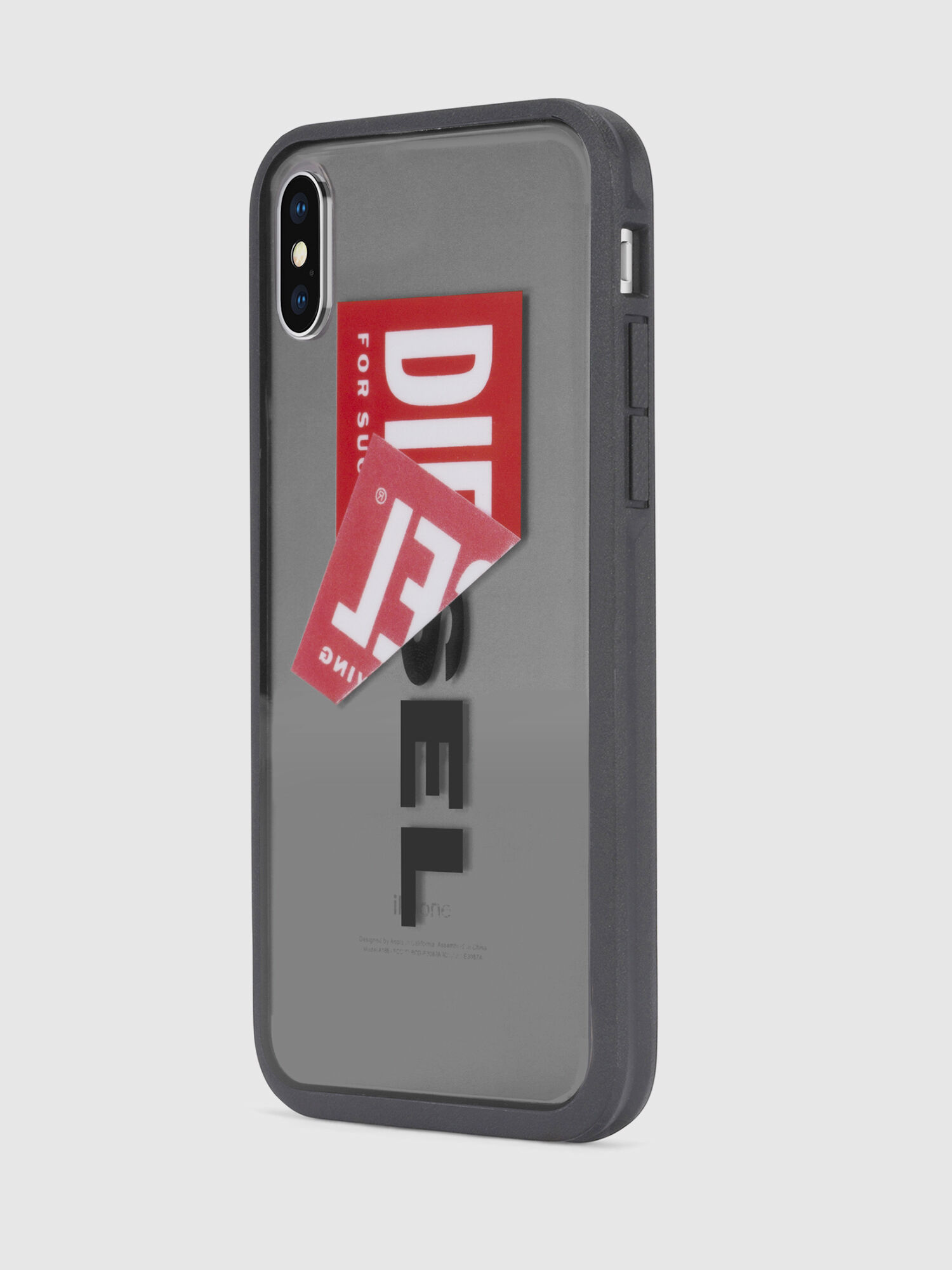 Diesel - STICKER IPHONE X CASE, Unisex Diesel logo transparent case, iPhone X in Black - Image 3
