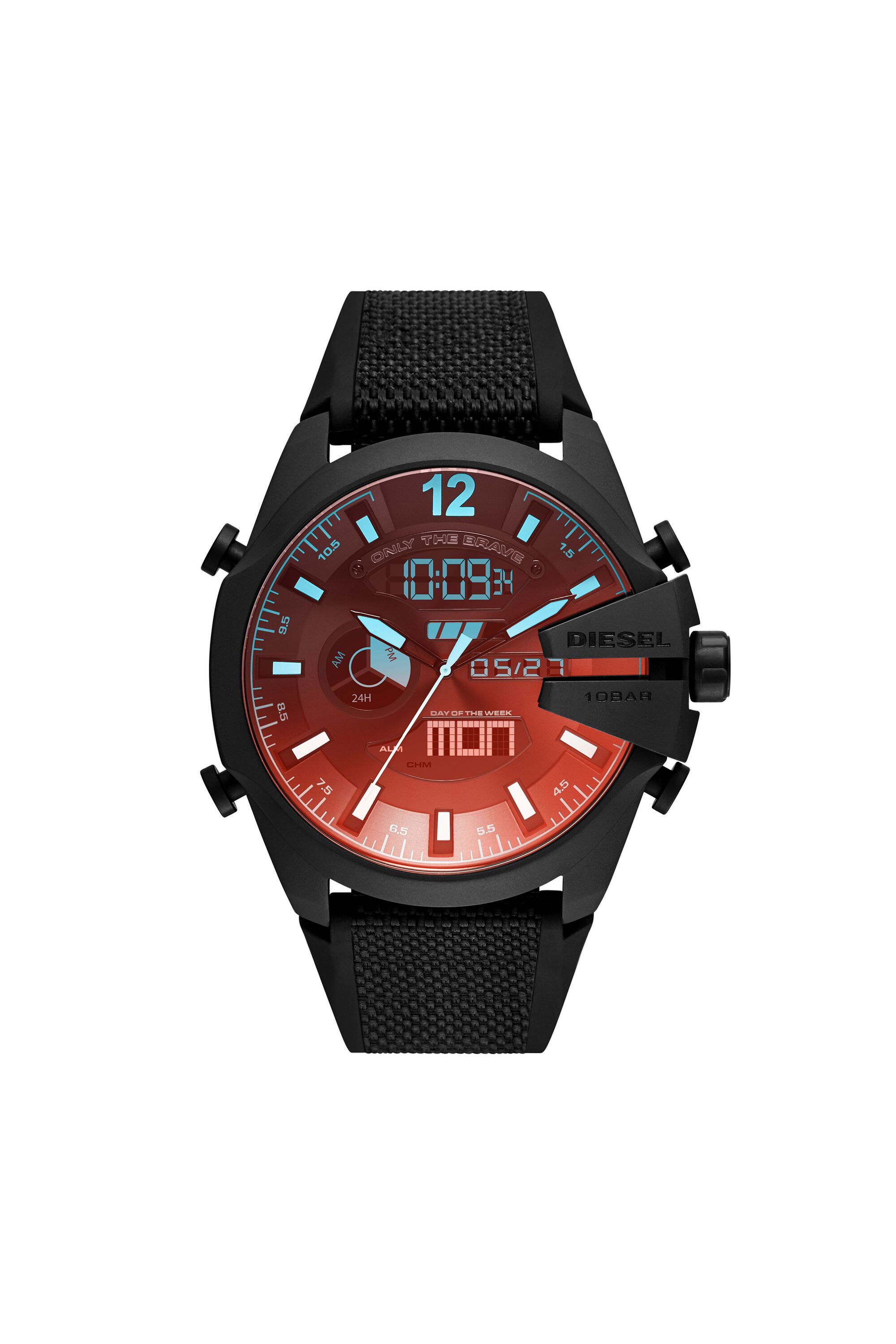 DZ4548 Man Mega Chief analog digital black silicone watch Diesel