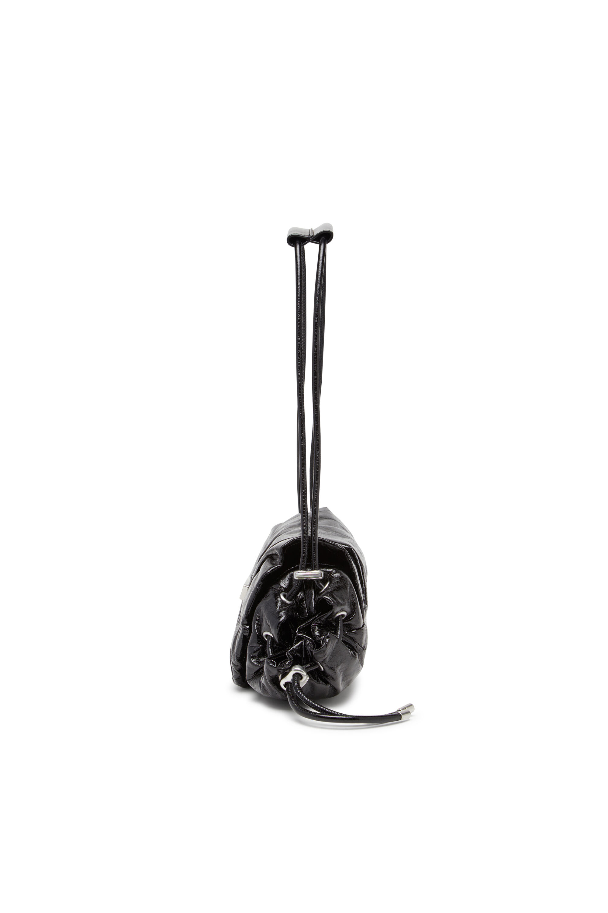Diesel - SCRUNCH-D SHOULDER S, Scrunch-D S-Bolso de hombro de cuero arrugado Mujer in Negro - 4