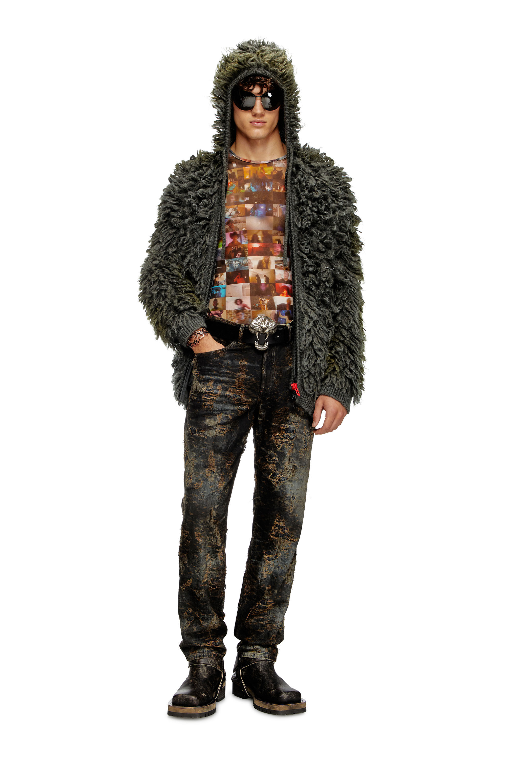 Men's Stretch tulle top with Livestream print | Multicolor