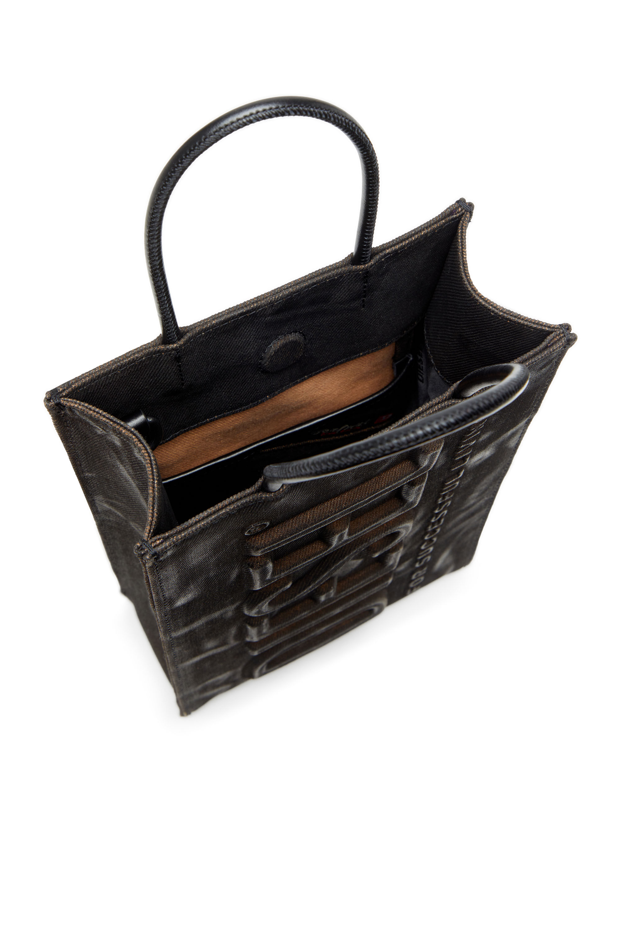Diesel - LES SHOPPERS SHOPPER M X, Les Shoppers-Bolso tote de denim recubierto en relieve Hombre in Negro - 2