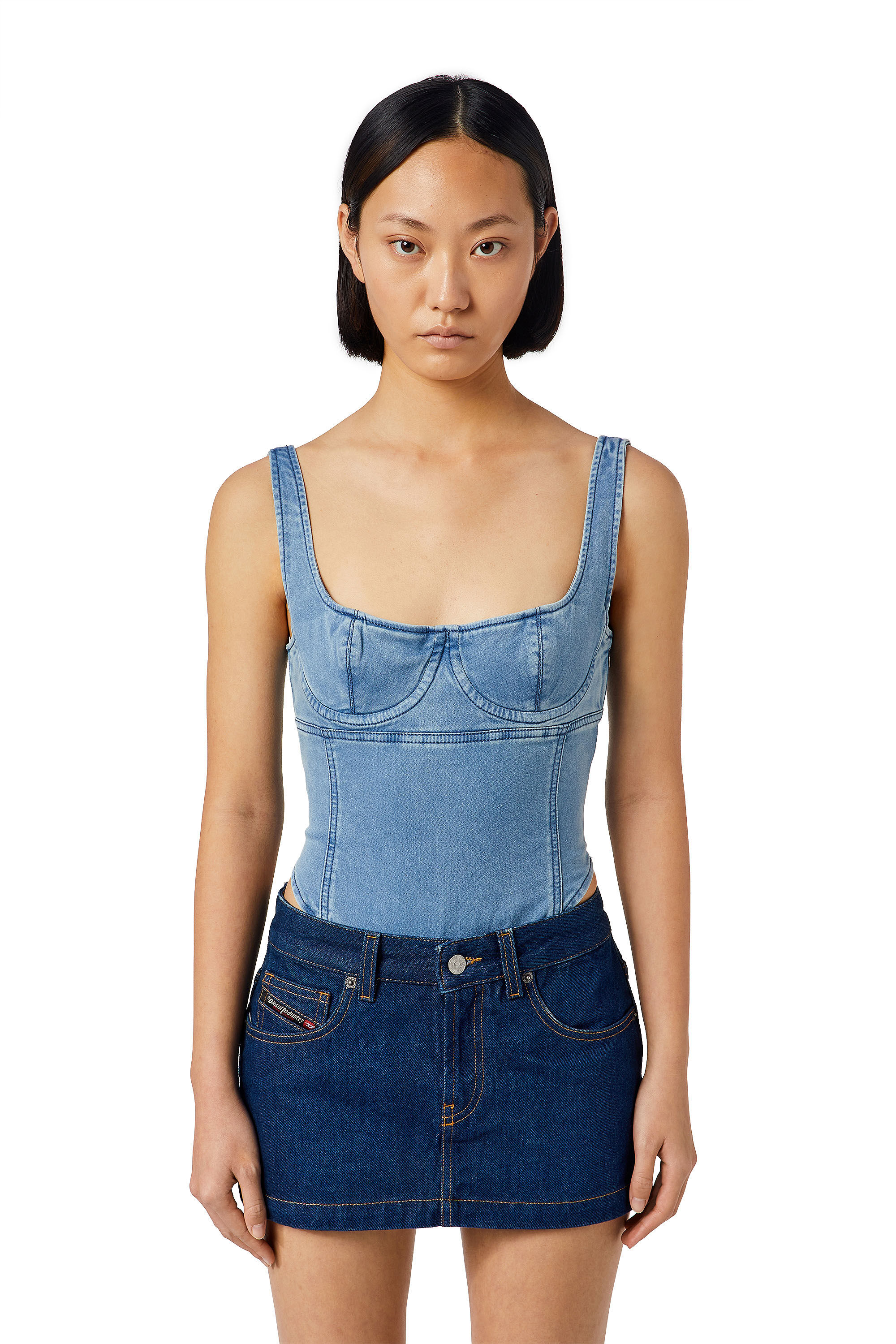 Denim leotard deals