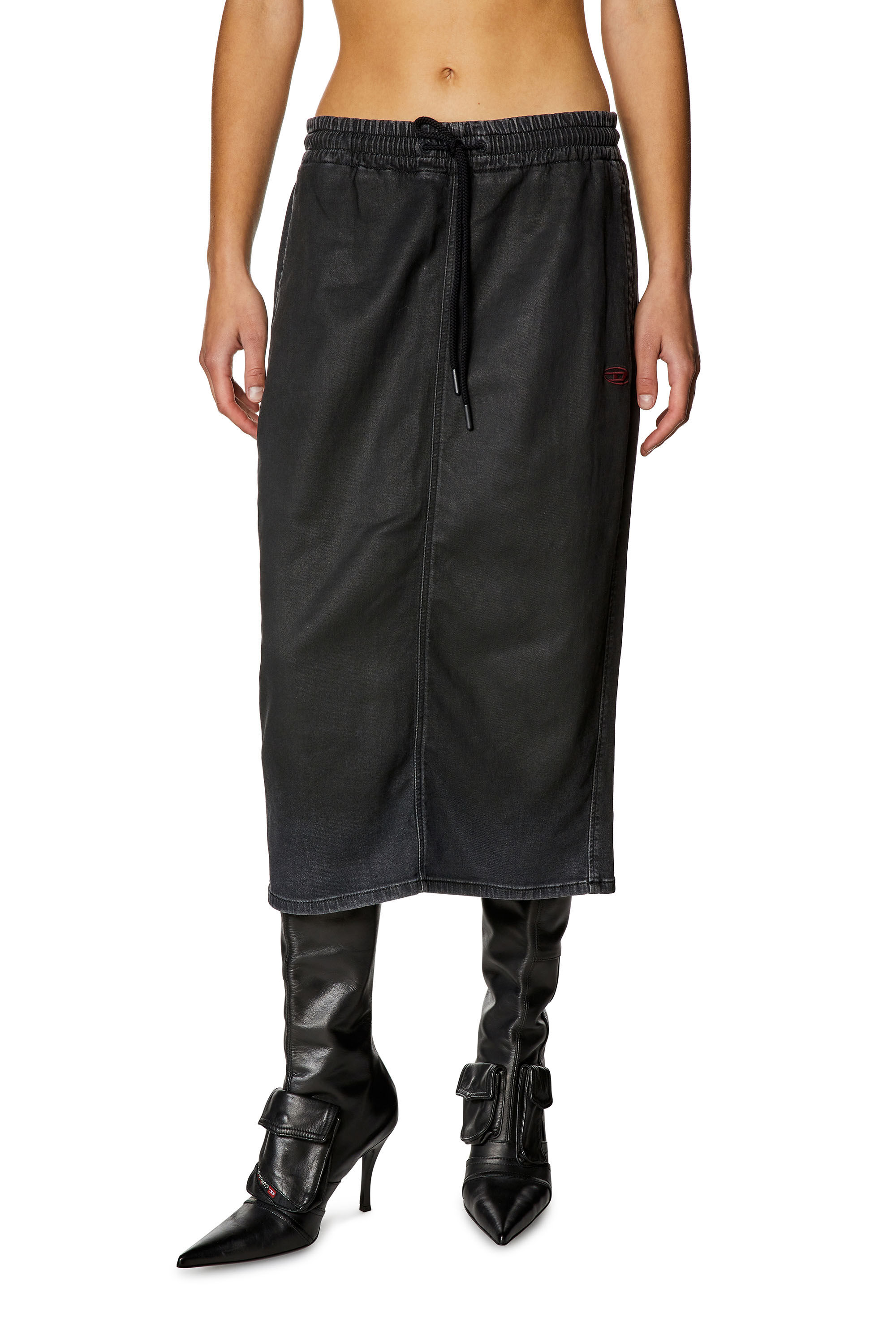 【oan】Salt black washed skirt Washed Black/Black Washed Black Denim Skirt | GANNI US