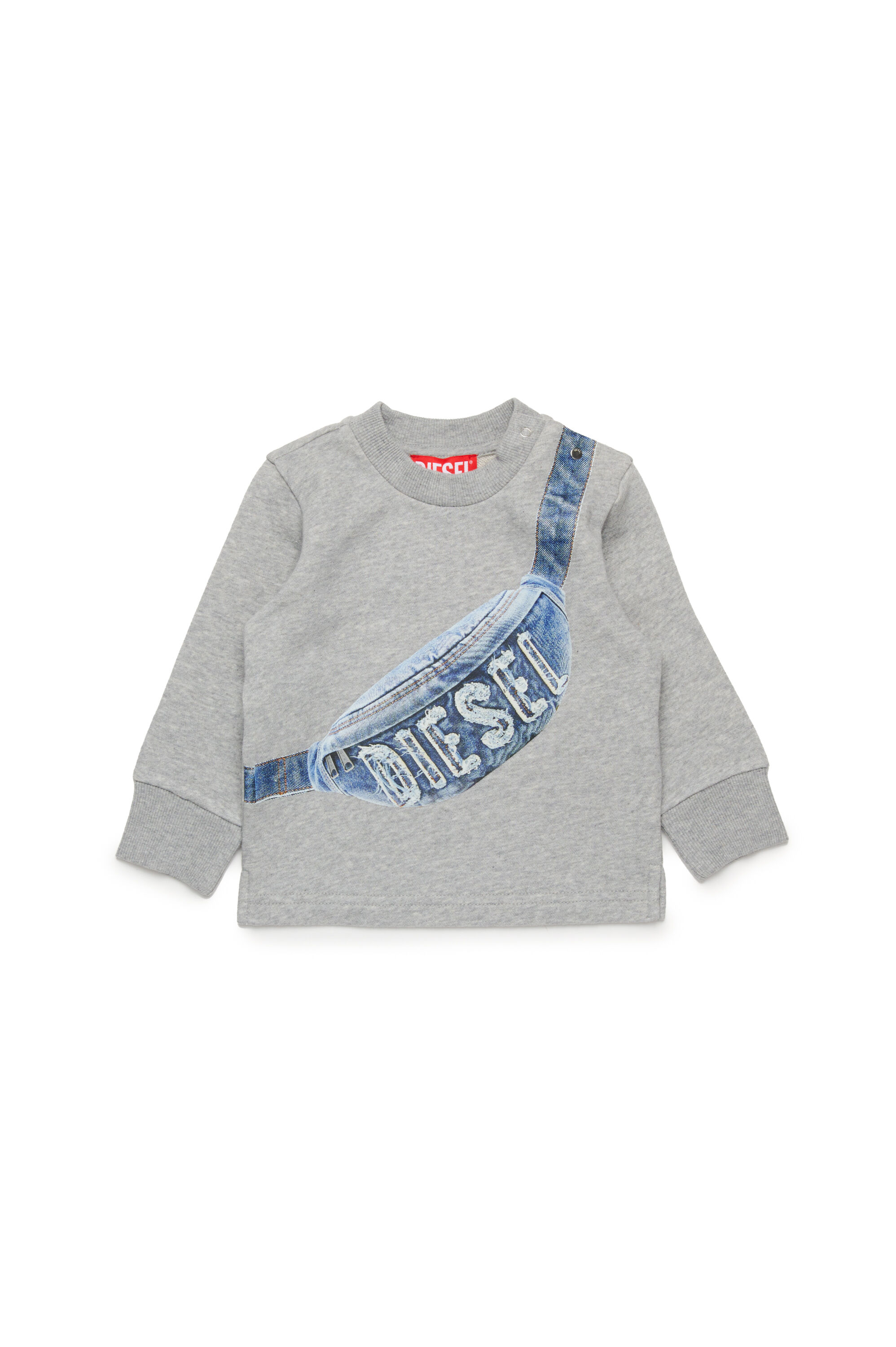 Diesel - SGIBBIB, Sudadera con estampado de bolsa Hombre in Gris - 1