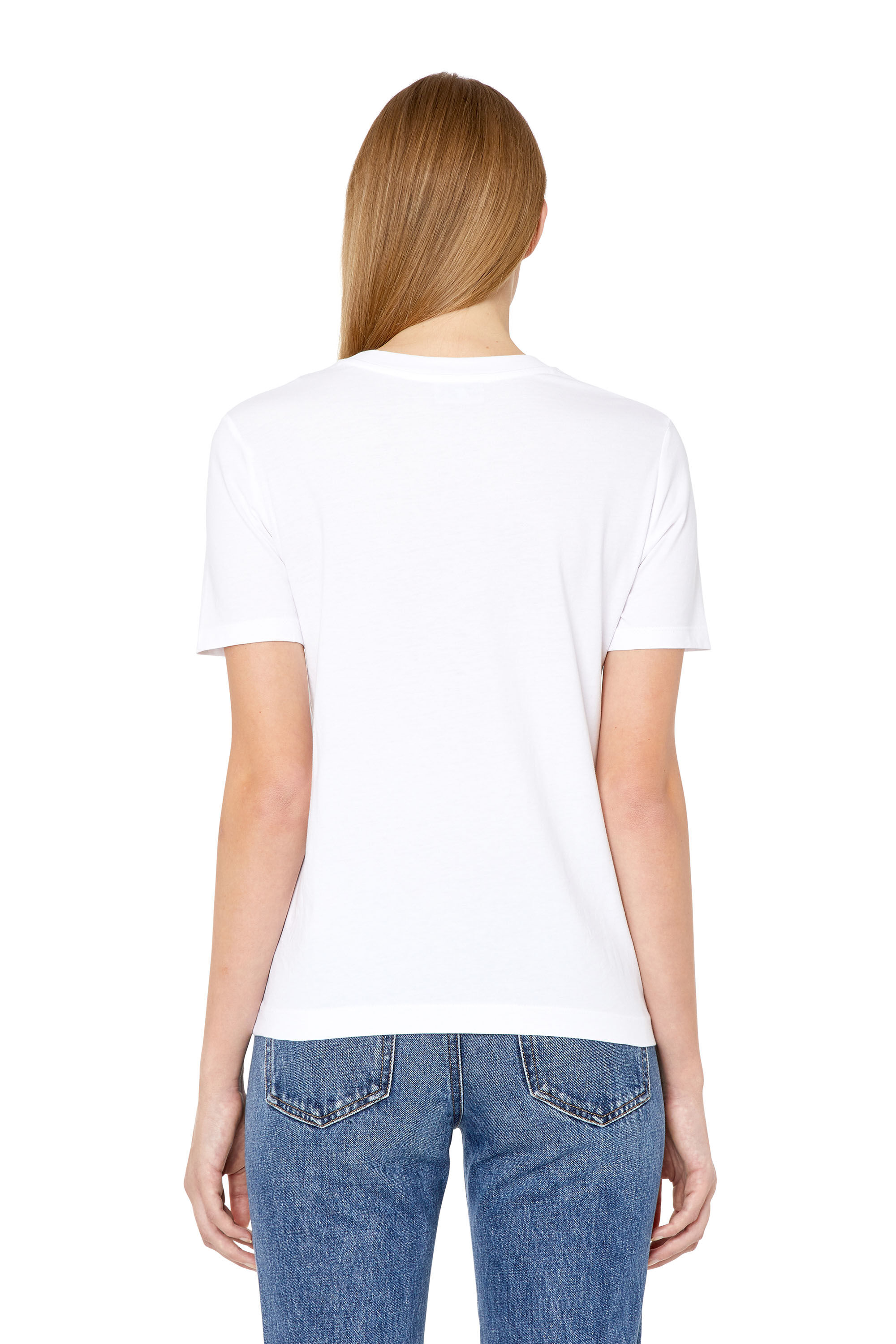 Diesel - T-REG-G7, Camiseta con estampado de logotipo y círculo Mujer in Blanco - 5