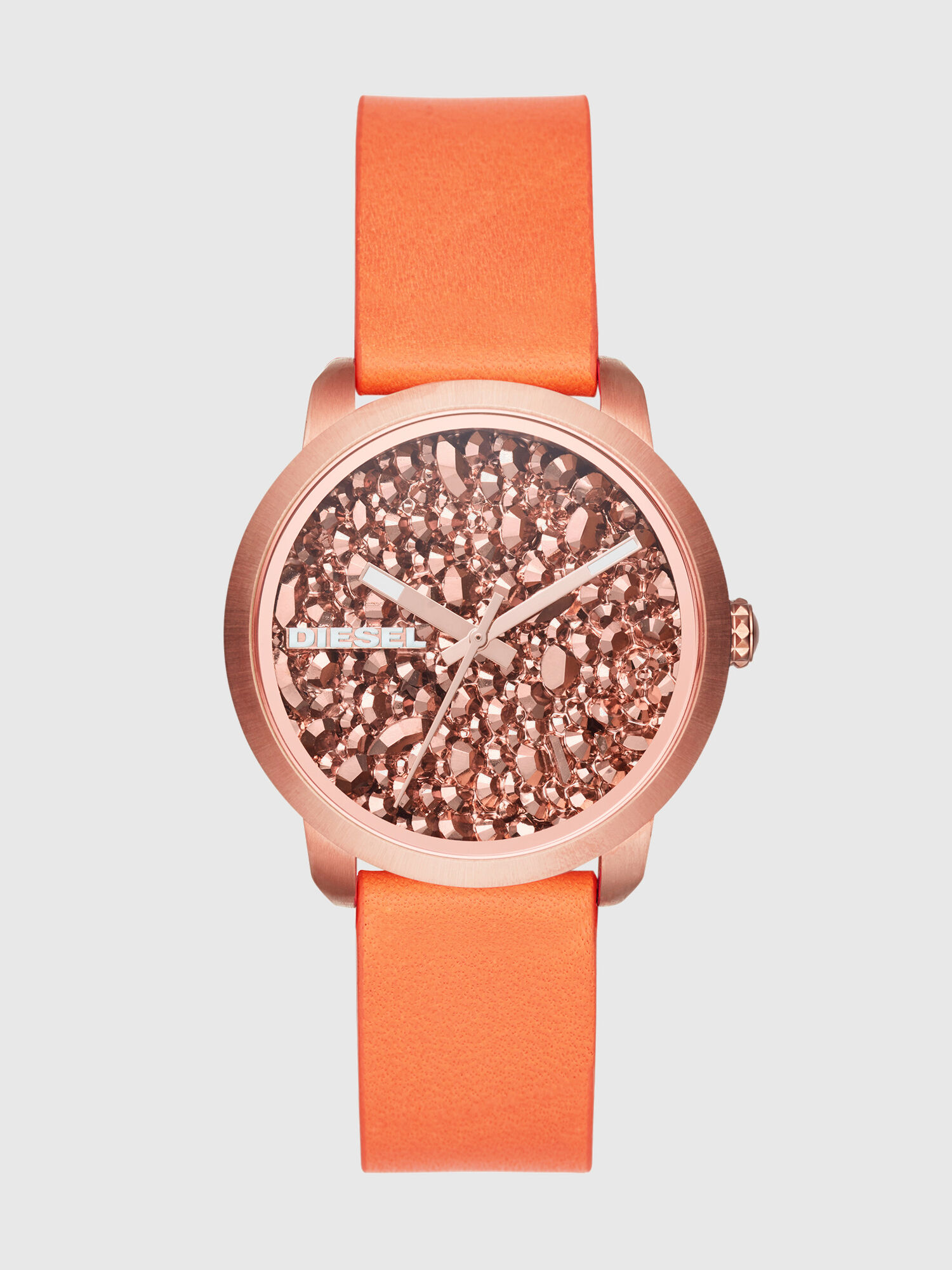 Diesel - DZ5552, Mujer Flare Rocks reloj naranja con piedras rosas, 38 mm in Naranja - Image 1