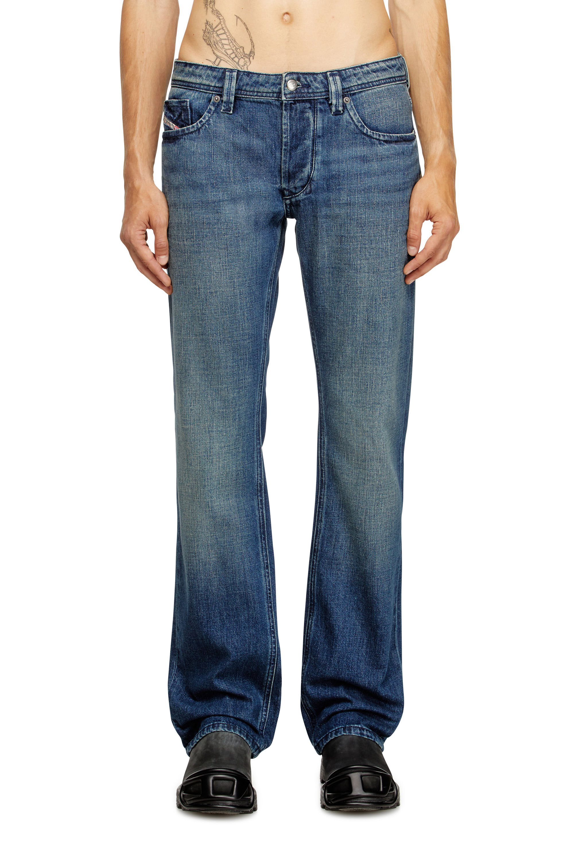 ★★DIESEL★★ D-Biker Denim Pants Blue A0515609H3402 A05156 Men's Denim jacket with biker zip details | Blue | Diesel