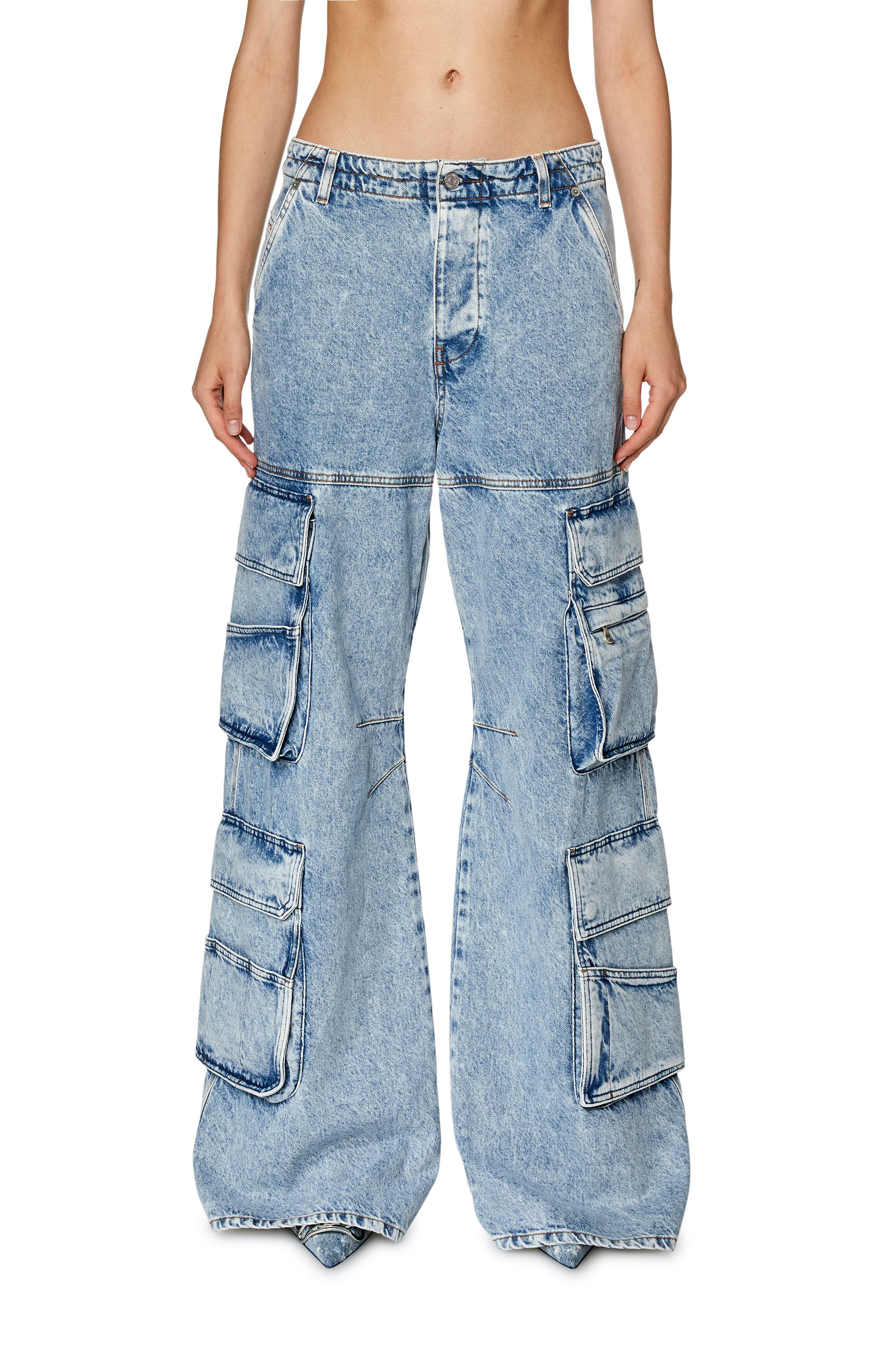 Women's Cargo Relaxed Jeans | Light blue | Diesel 1996 D-Sire