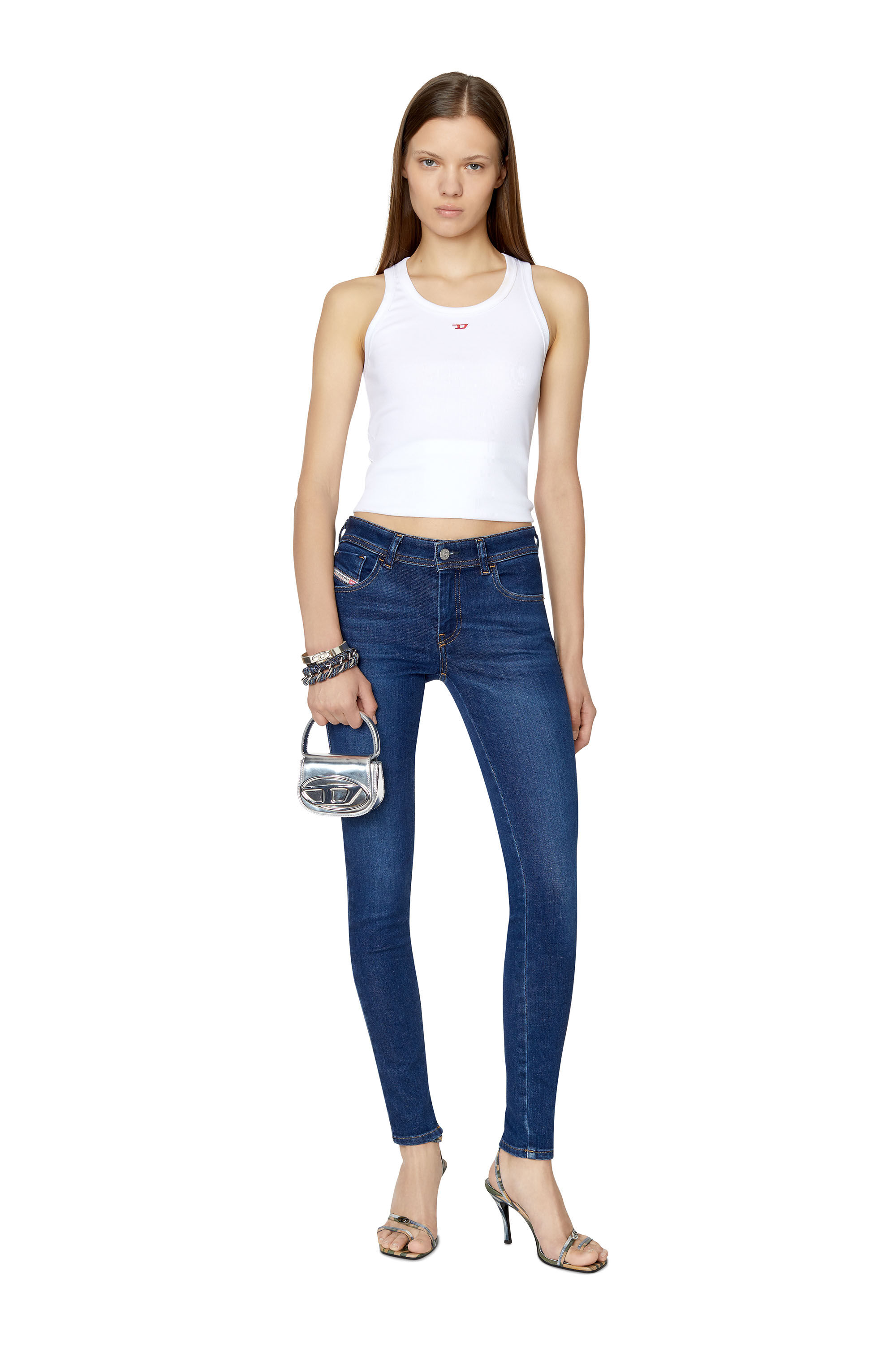 Diesel - Super skinny Jeans 2018 Slandy-Low 09C19, Azul Oscuro - Image 1