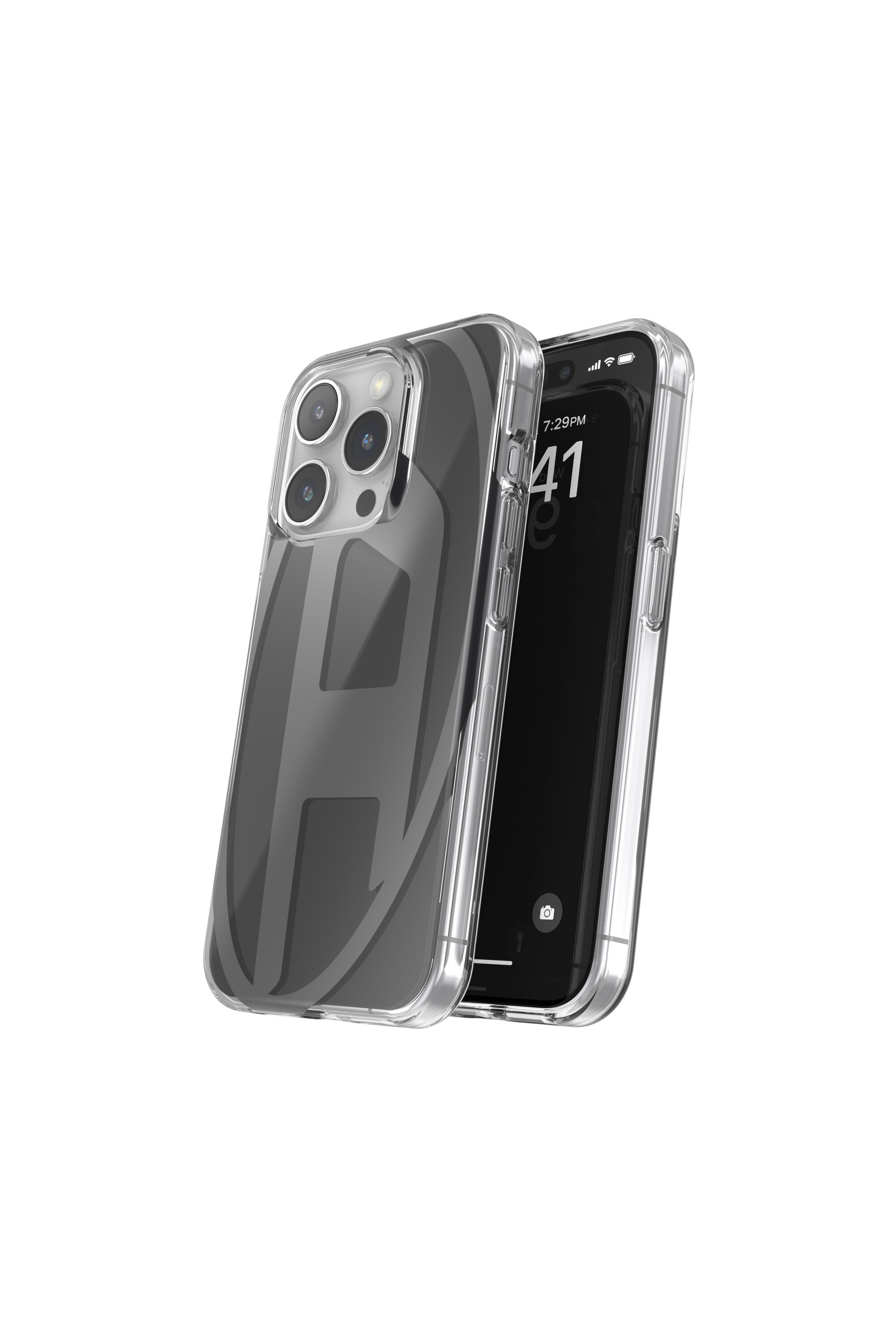 Diesel - 60040 AOP CASE, Unisex's Oval D Casefor iP 15 Pro in Black - 3