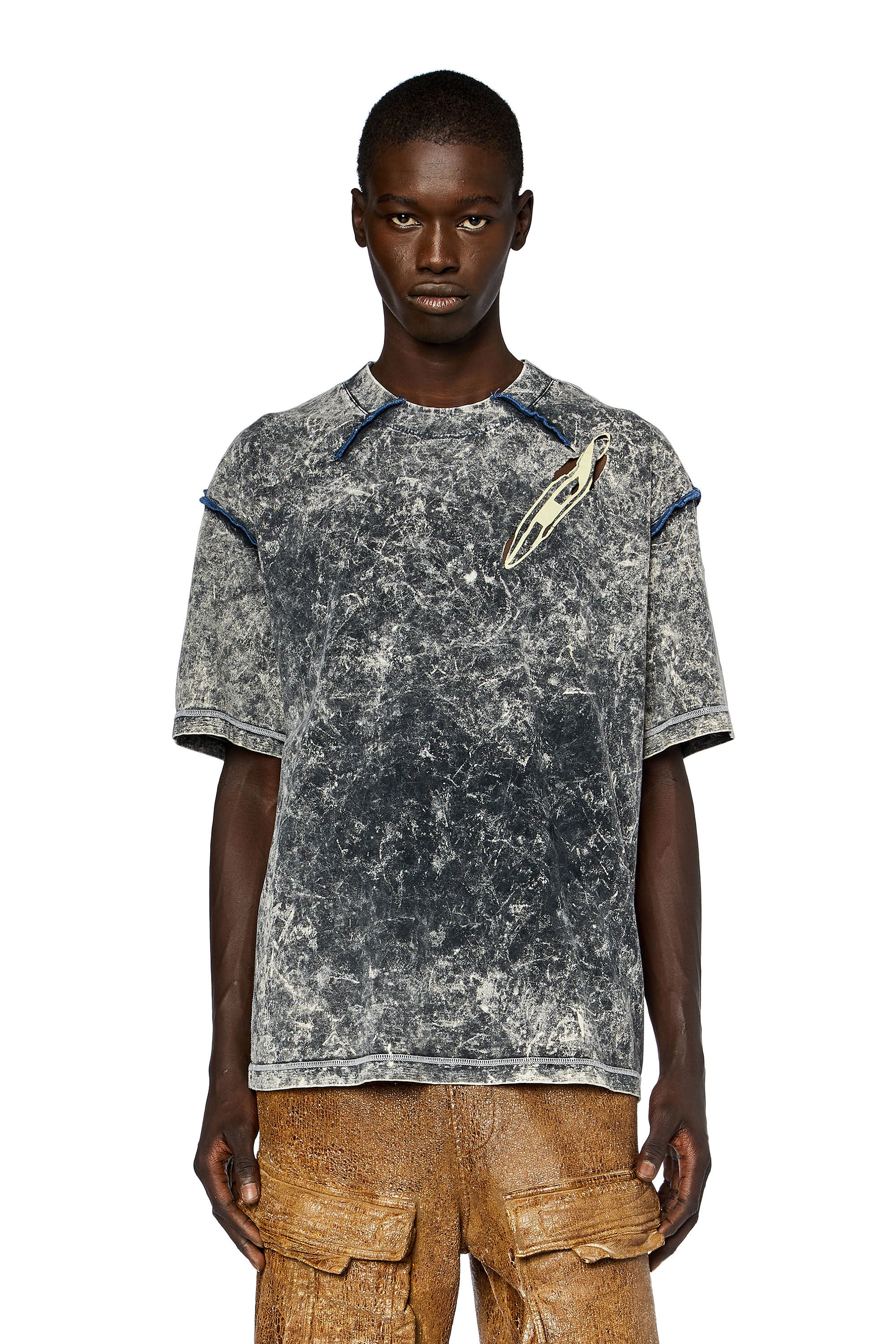 スウェット・トレーナー *DIESEL* S Burnt Man to Man Multicolor A133290NFAV9XXA A1332 Men's Leather-effect cotton T-shirt | Brown | Diesel