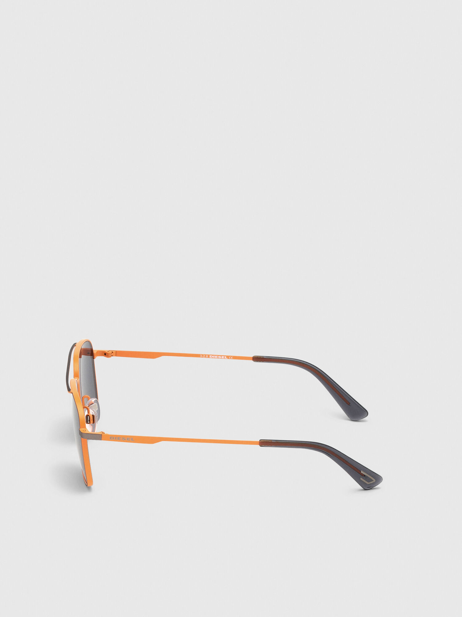 Diesel - DL0295, Man's Navigator sunglasses in metal in Orange/Black - 3