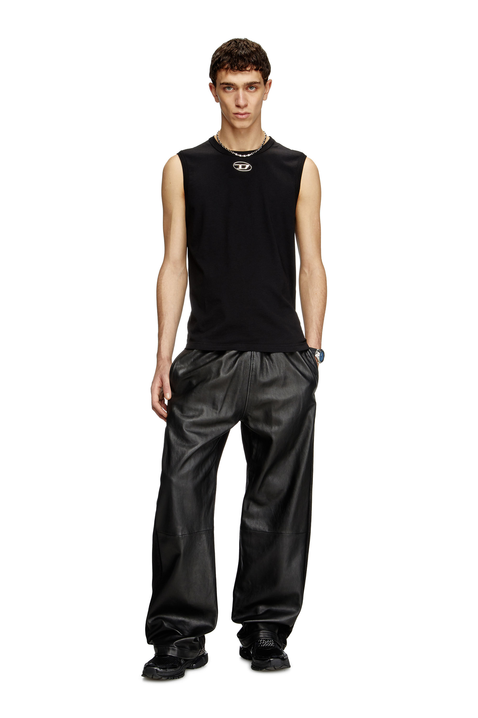 2024年のクリスマス Men's Diesel | Black | D Oval metallic with top Tank トップス