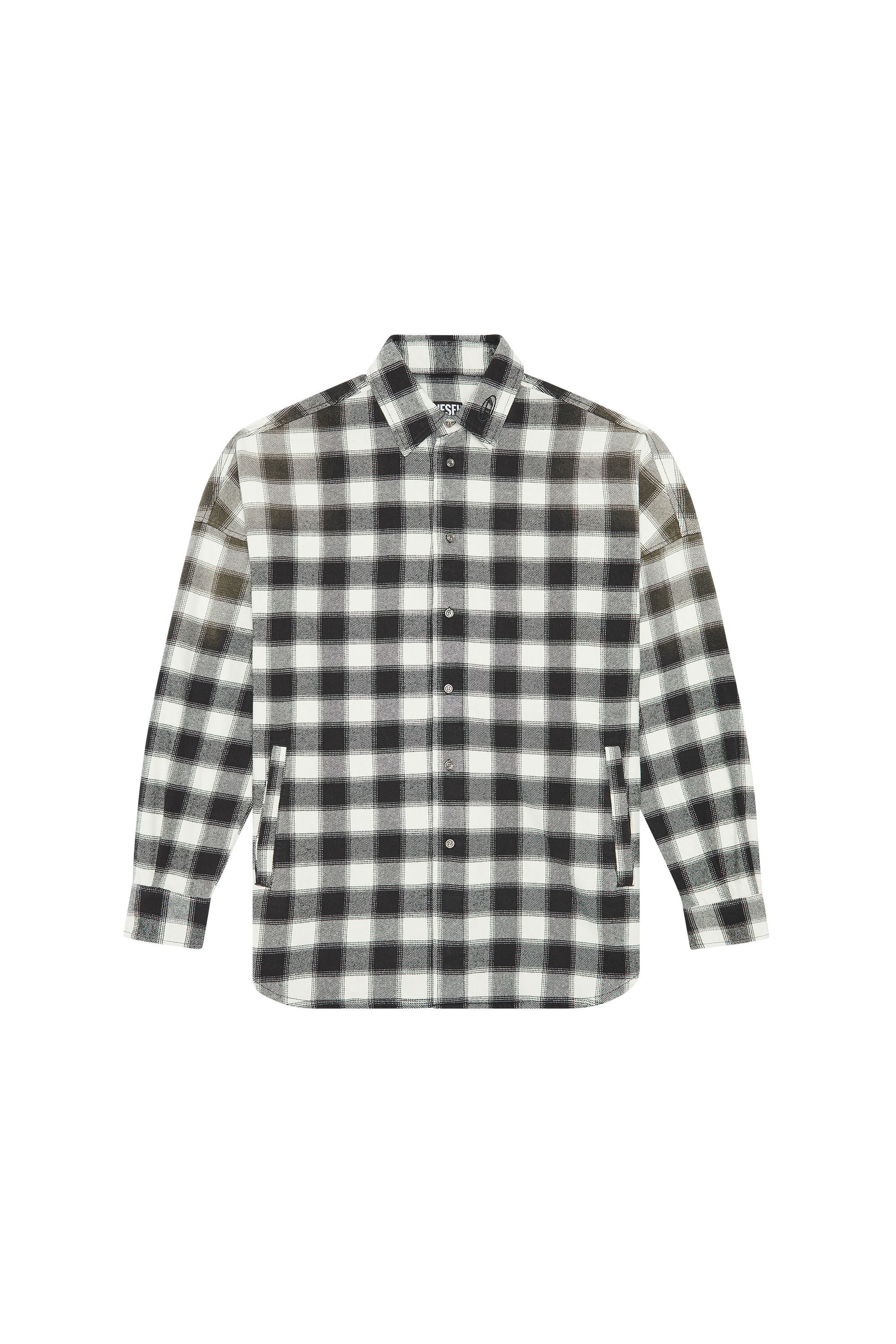 Men's Checked shirt with collar embroidery | Multicolor | Diesel