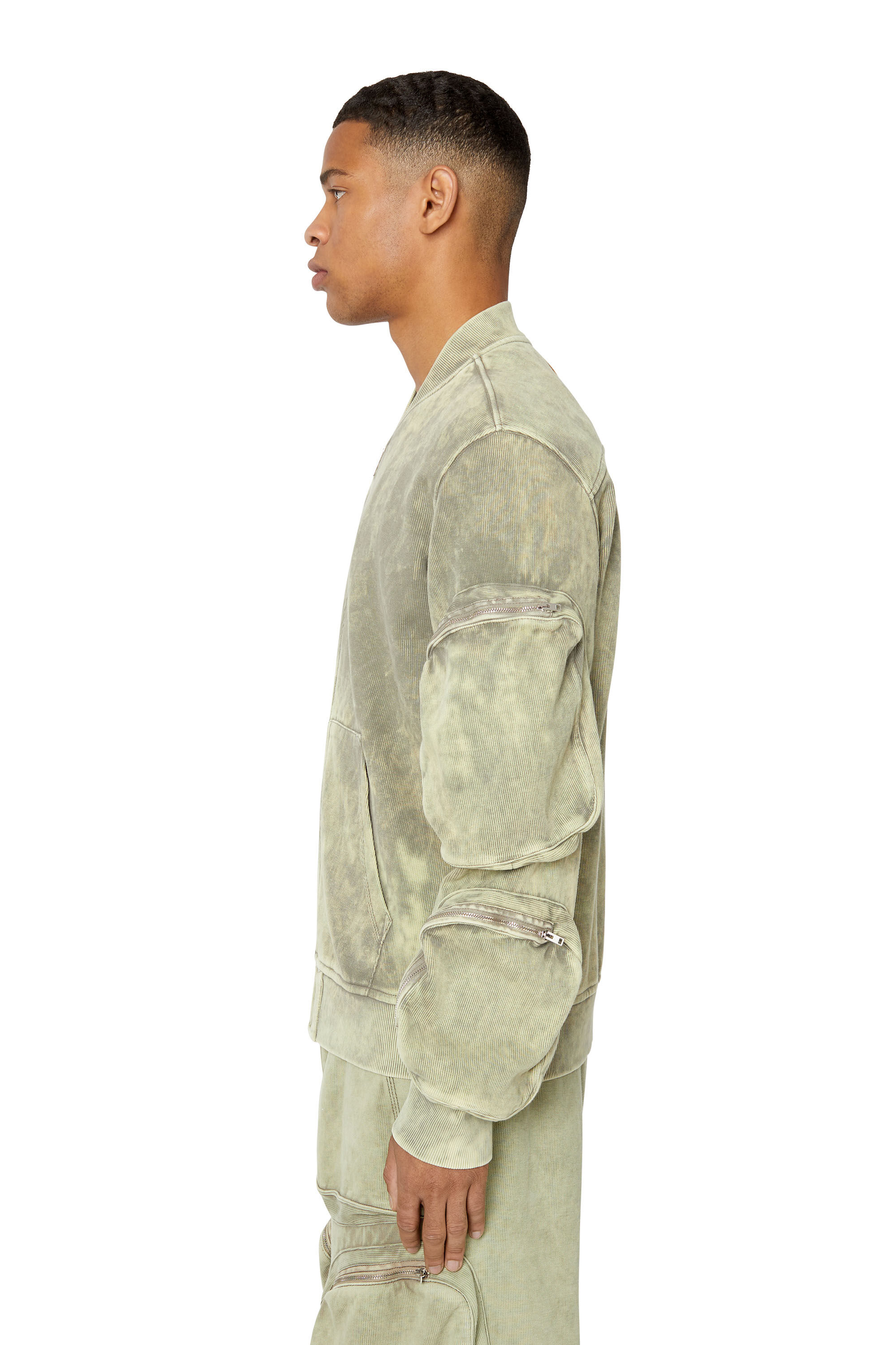 S-GINNET Man: Sweat jacket in treated ribbed cotton | Diesel