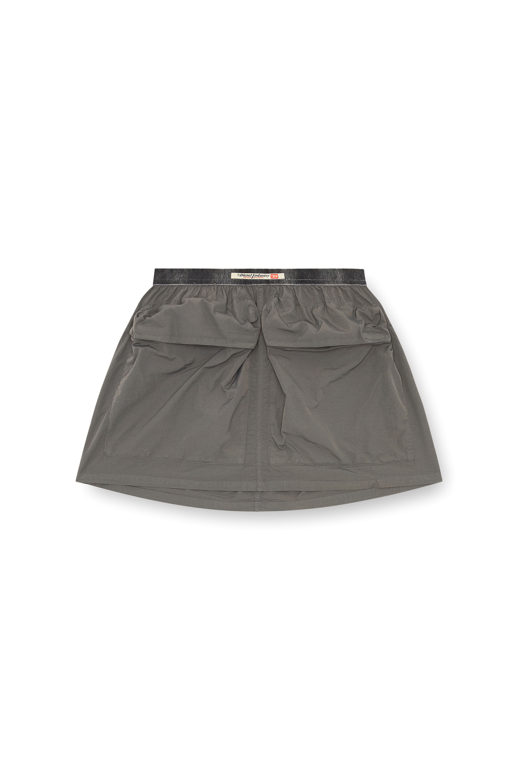 Women's Short cargo skirt in recycled nylon | Grey | Diesel