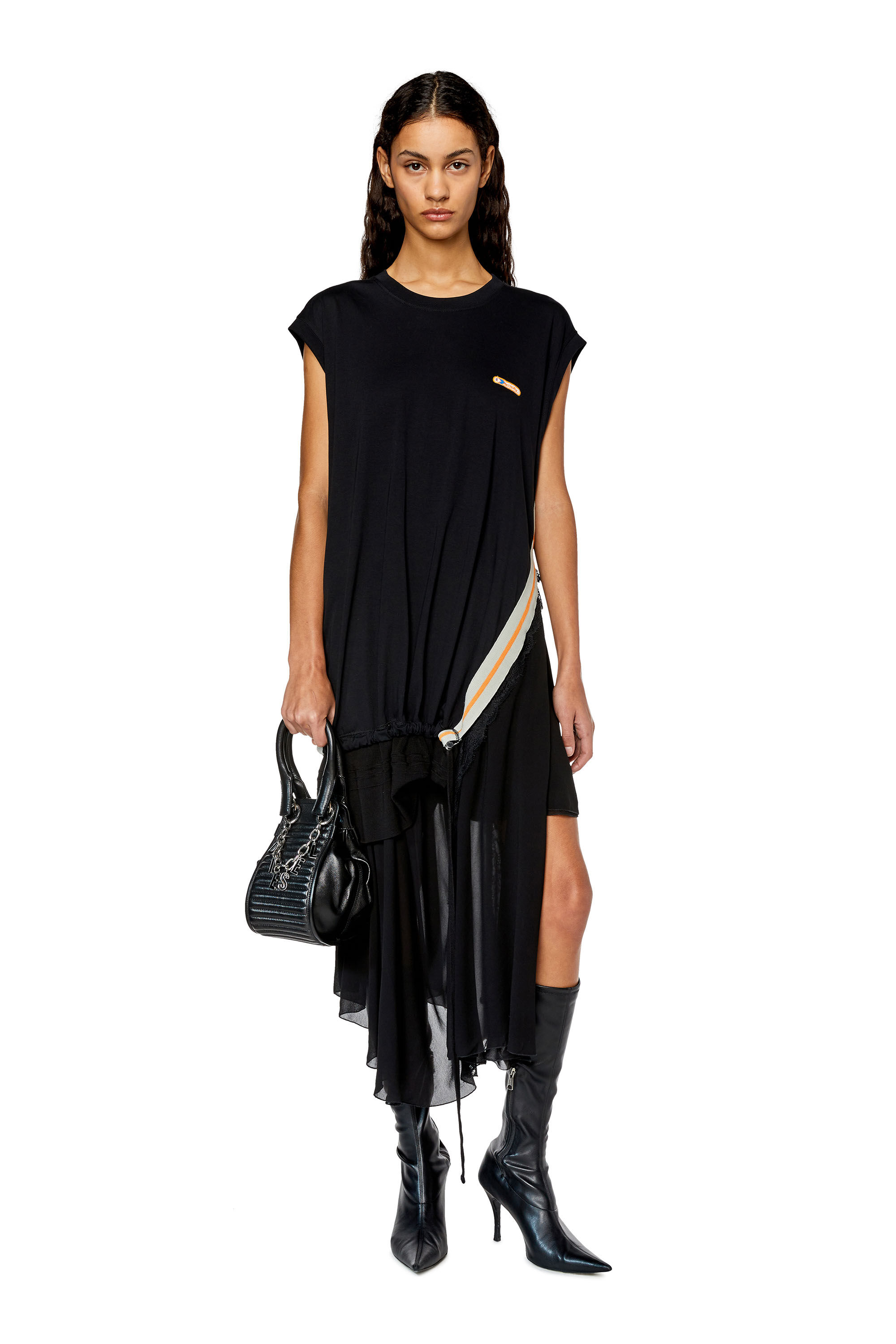 【DIESEL】D Rollas Dress - Dark Gray D-ROLLACE Woman: Sleeveless dress with crêpe hem | Diesel
