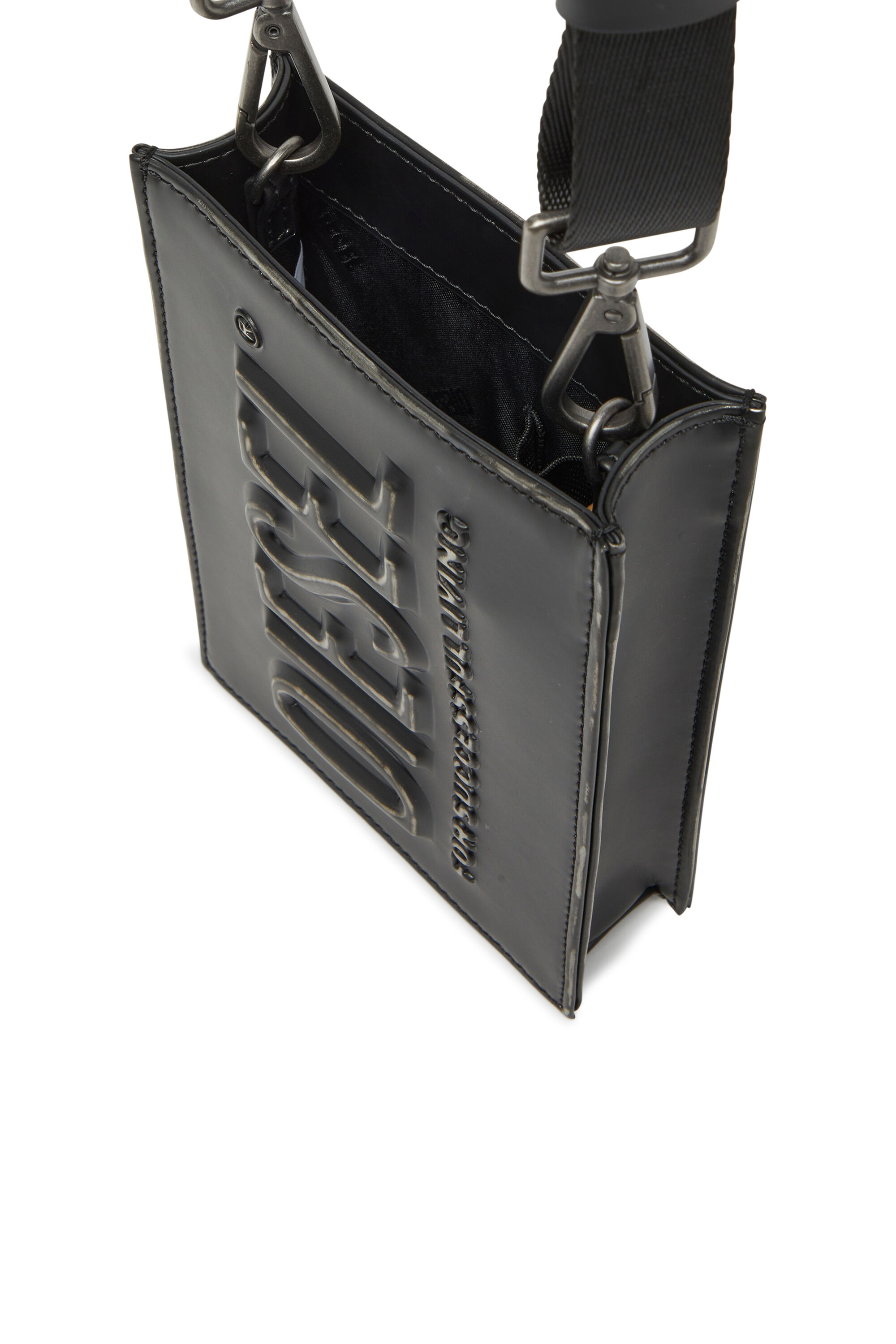 Diesel - DSL 3D MINI CROSSBODY X, Unisex's Dsl 3D - Bag with embossed logo in Black - 2
