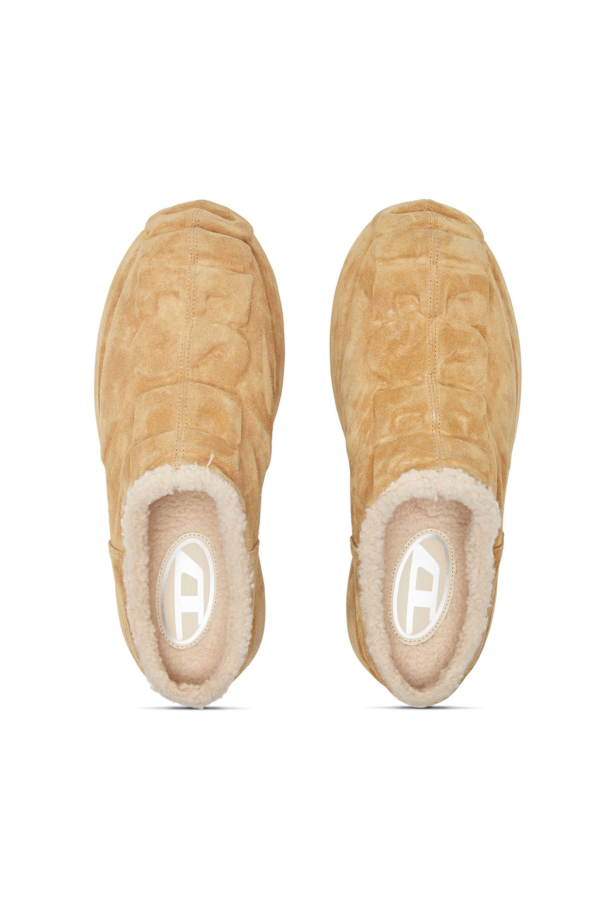 Men's D-Hammer-Suede mules with embossed logo | Brown | Diesel
