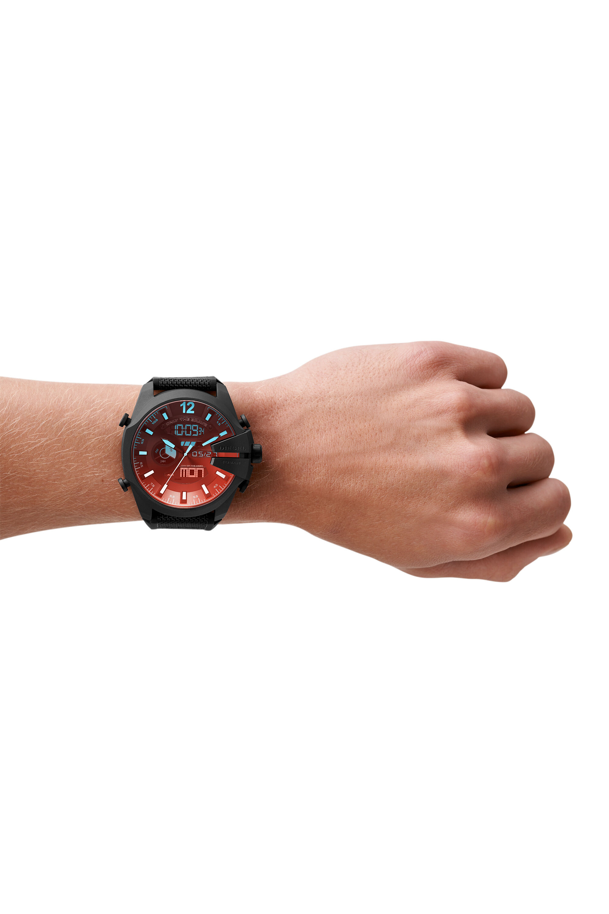DZ4548 Man: Mega Chief analog-digital black silicone watch | Diesel