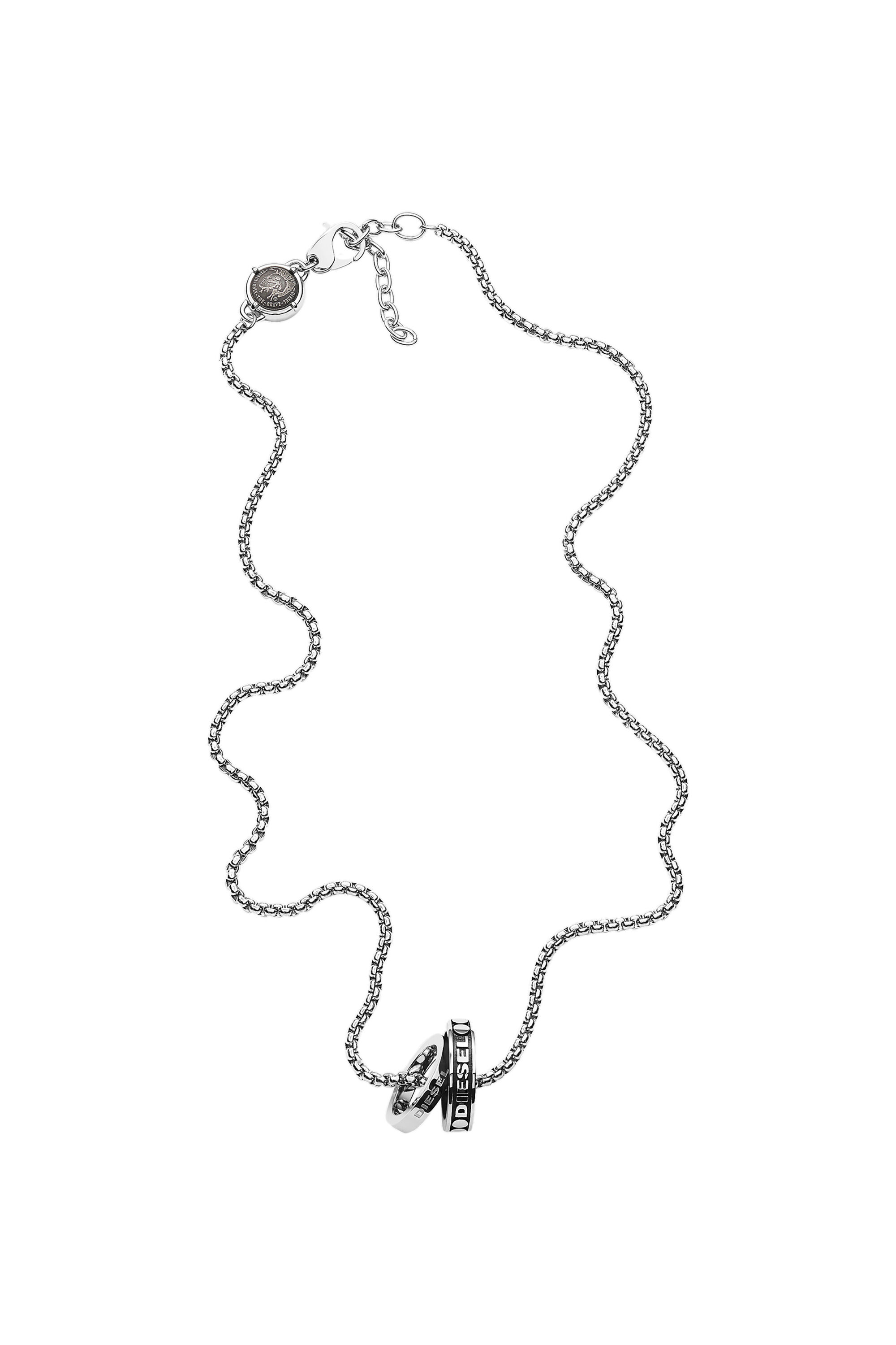 DX1168 Man: Stainless Steel Double Pendant Necklace | Diesel