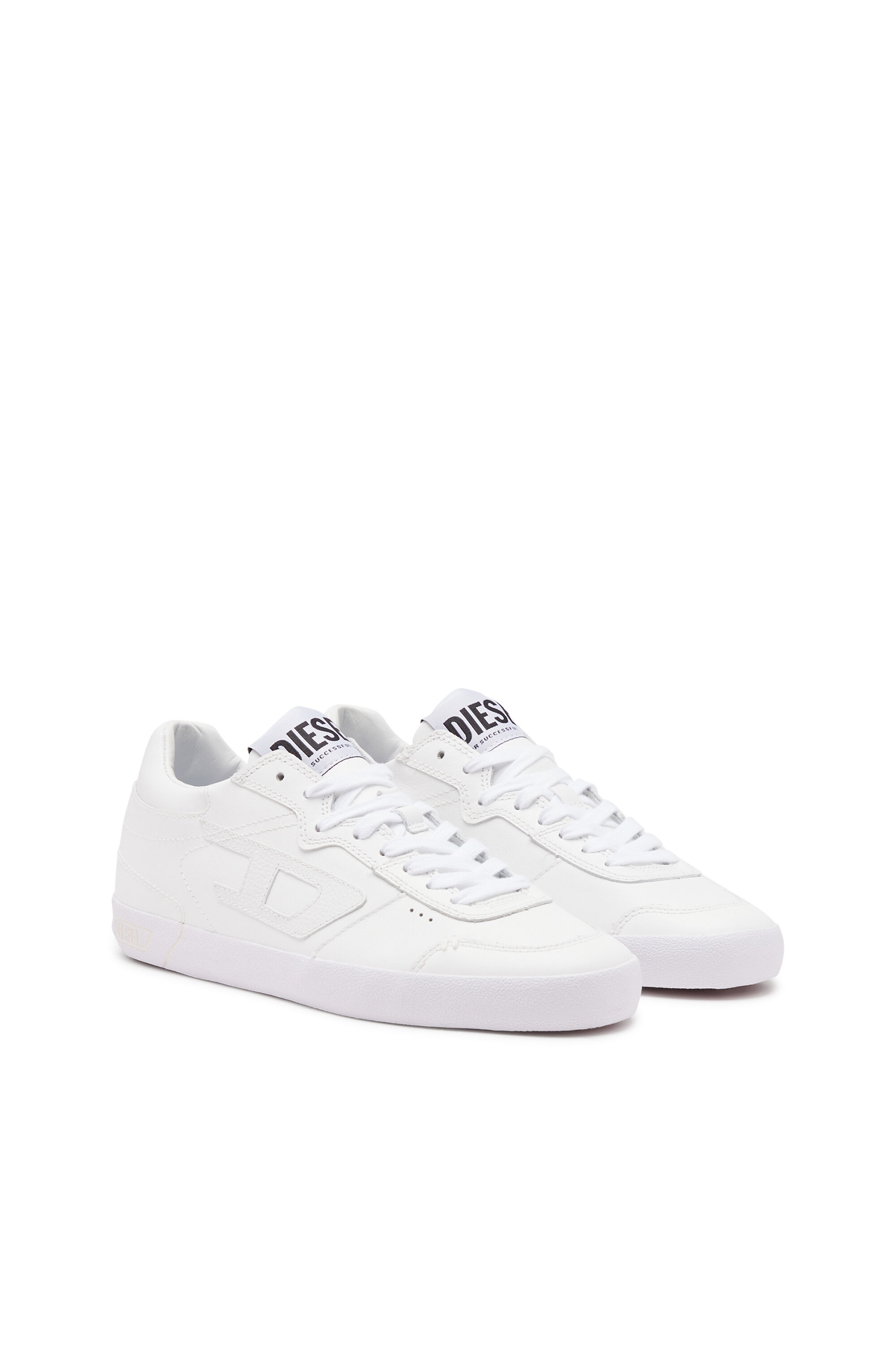Diesel - S-LEROJI LOW, S-Leroji Low-Deportivas bajas de cuero con marca D Hombre in Blanco - 2