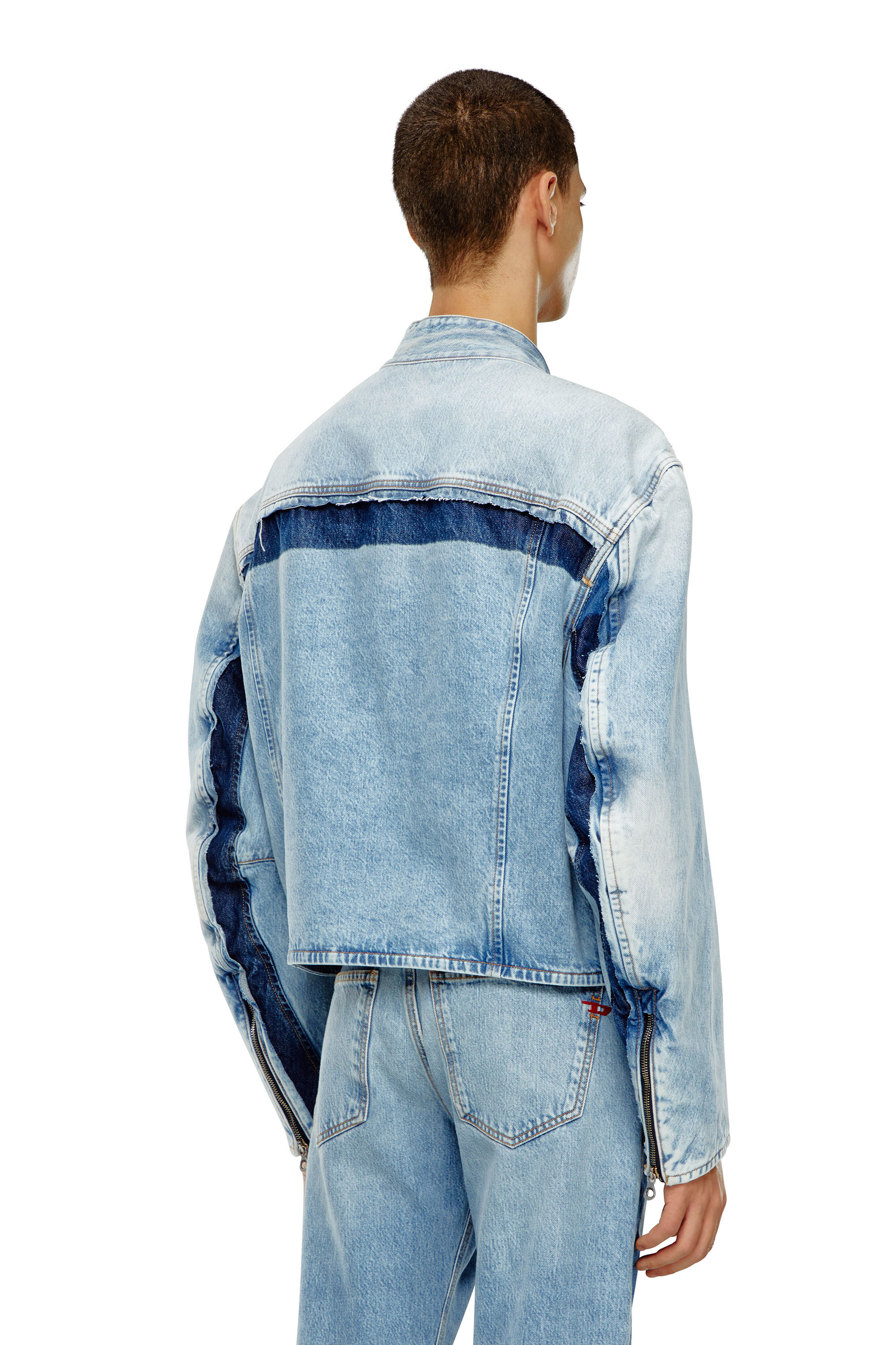 Men's Zipped Jacket in two-tone Denim | Blue | Diesel Denim Set