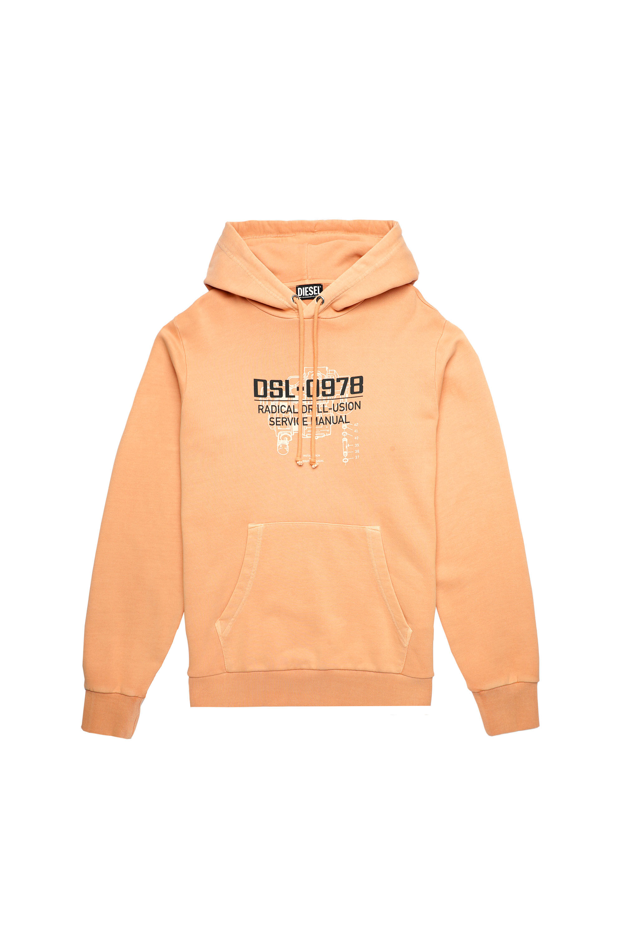 Diesel orange hoodie cheap