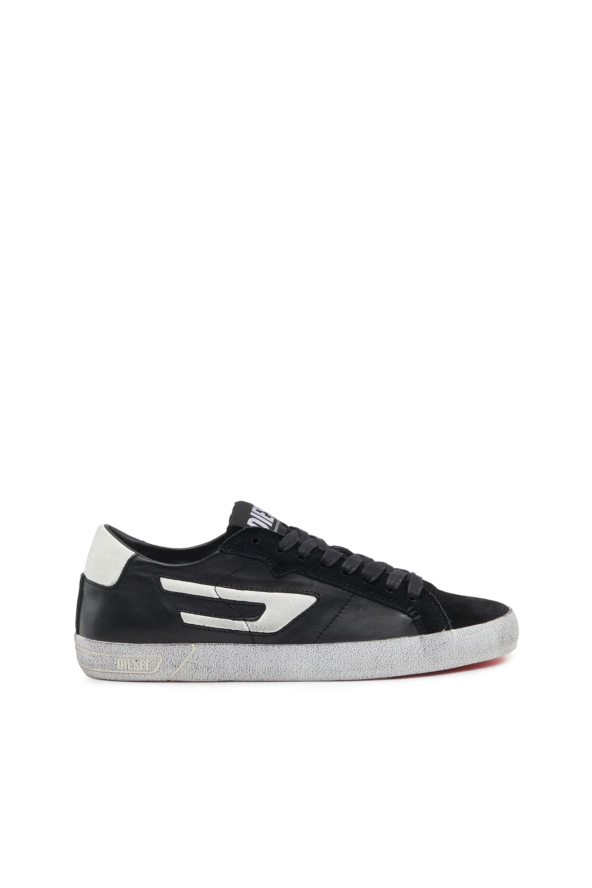 Women's Low-top leather sneakers with D logo | Diesel S-LEROJI