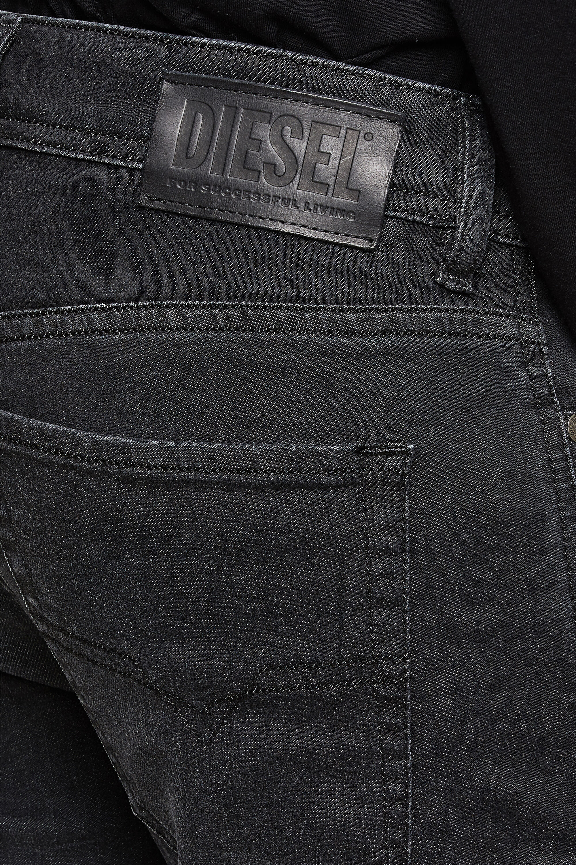 Diesel - Sleenker 009LY Skinny Jeans, Black/Dark Grey - Image 5