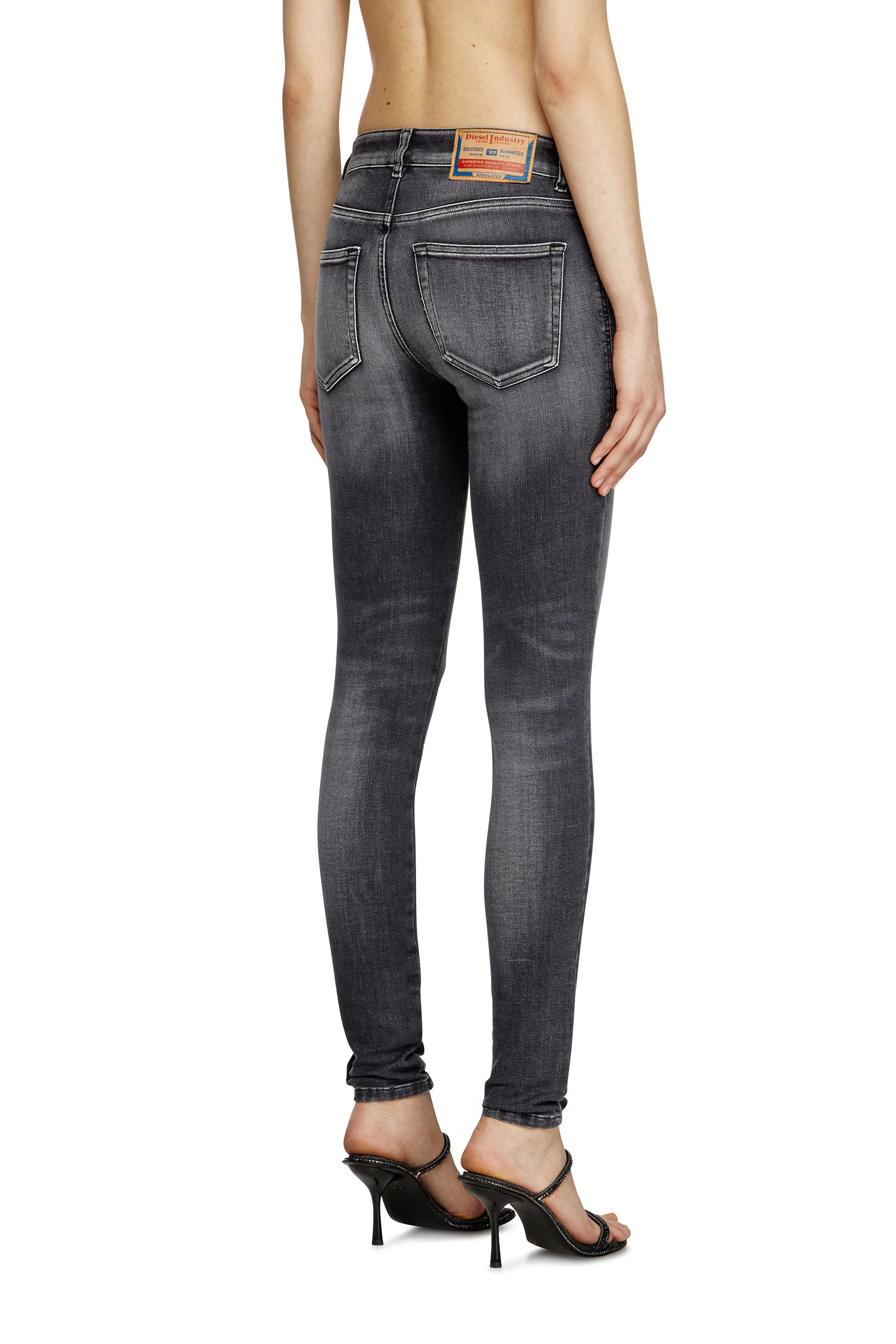 Diesel - Skinny Jeans 2017 Slandy 09K97 Mujer, Negro/Gris oscuro - 5